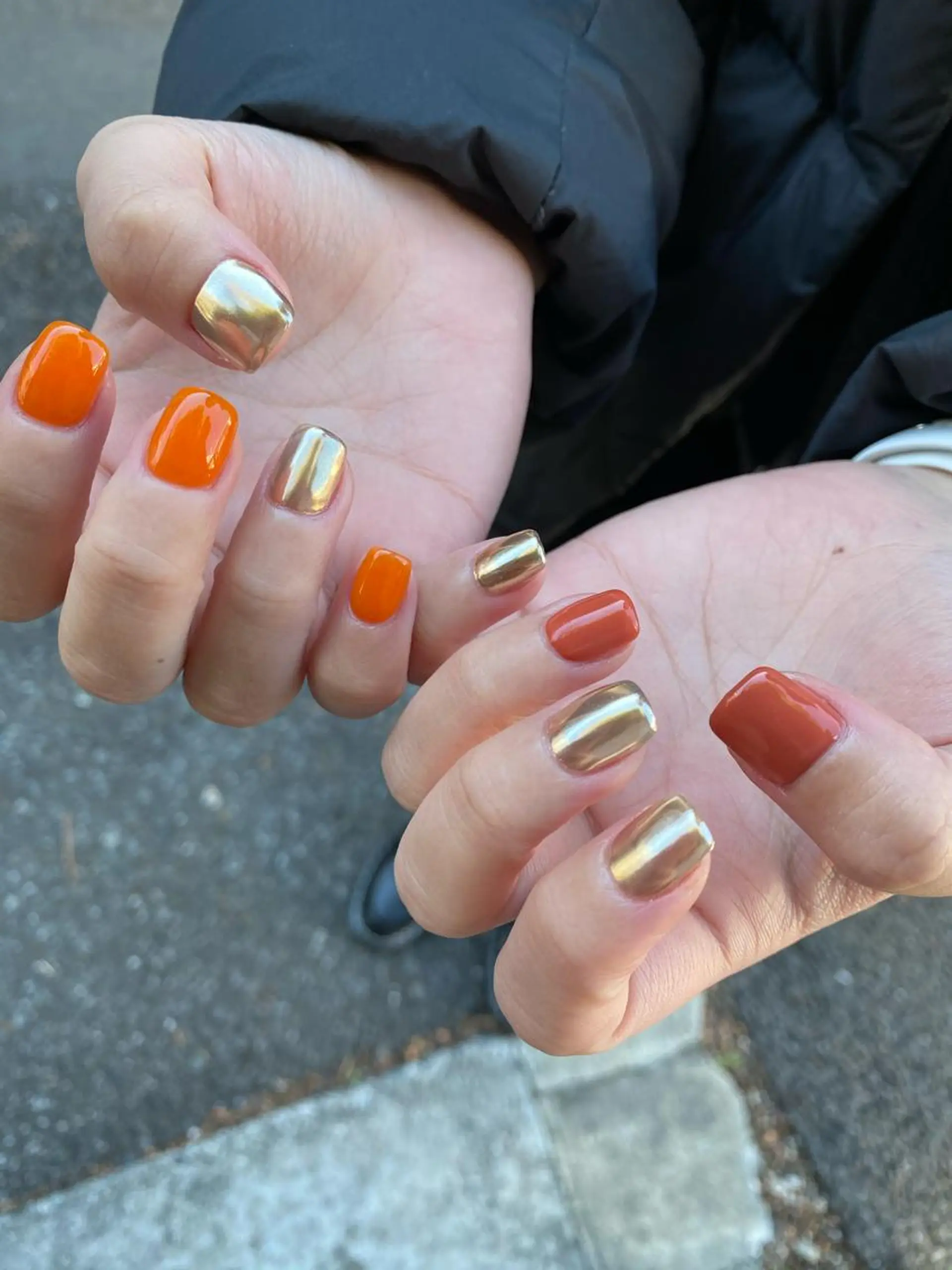 ネイル ゴールド ミラーネイル 🌼大西洋子 laughl🌼のネイルデザイン