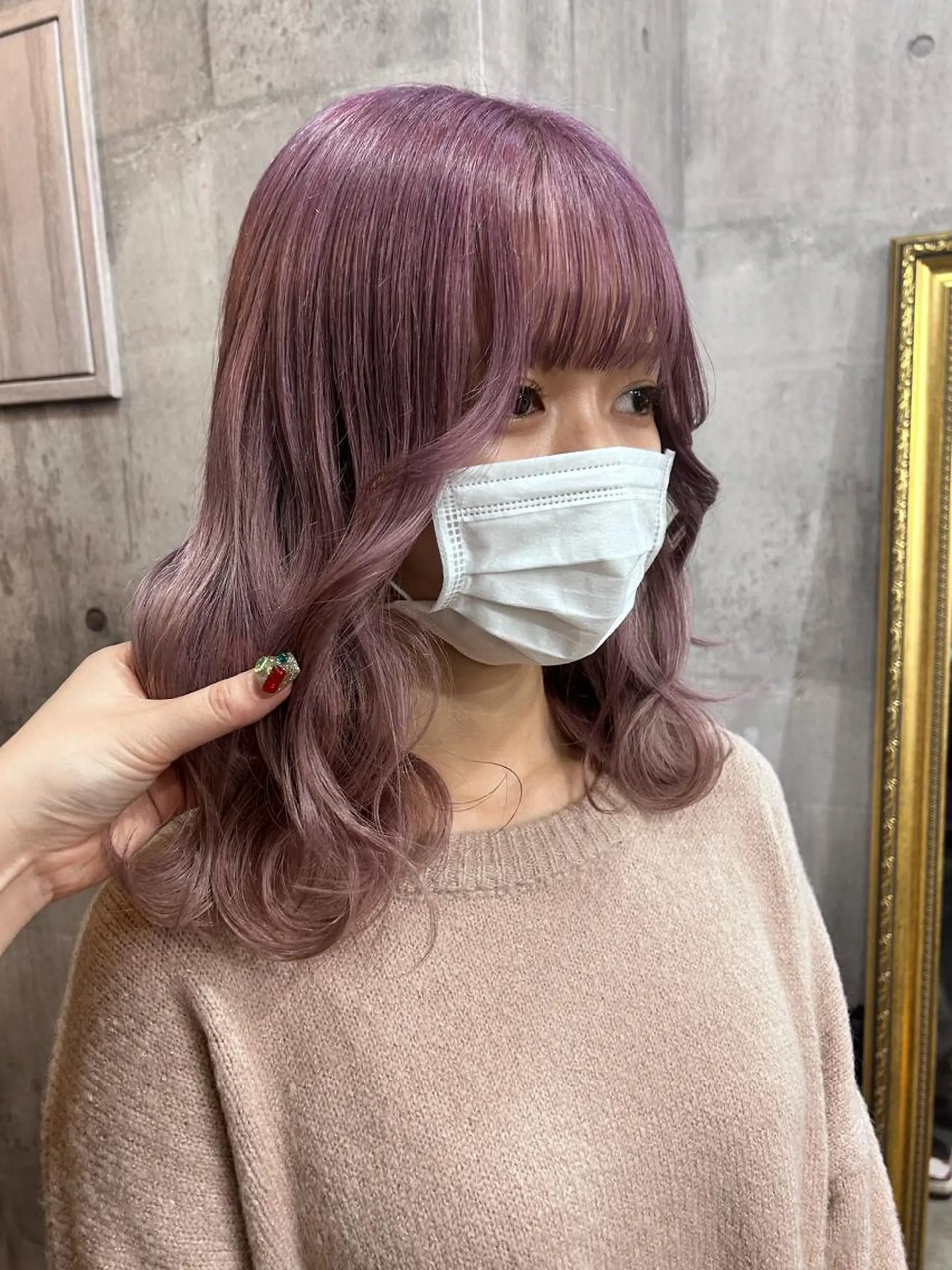 ミディアム カラー ブリーチ バイオレットカラー ヘアカラー SHURI❤️‍🔥 中/韓mix ♡のヘアスタイル