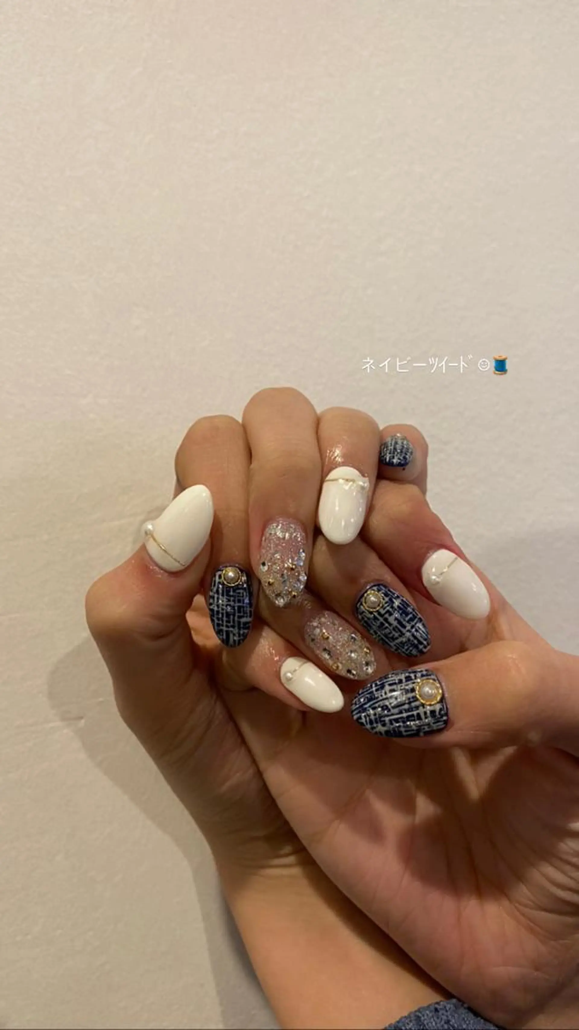 ネイル ツイードネイル ハンドネイル 🧸熊谷 かほ🧸のネイルデザイン