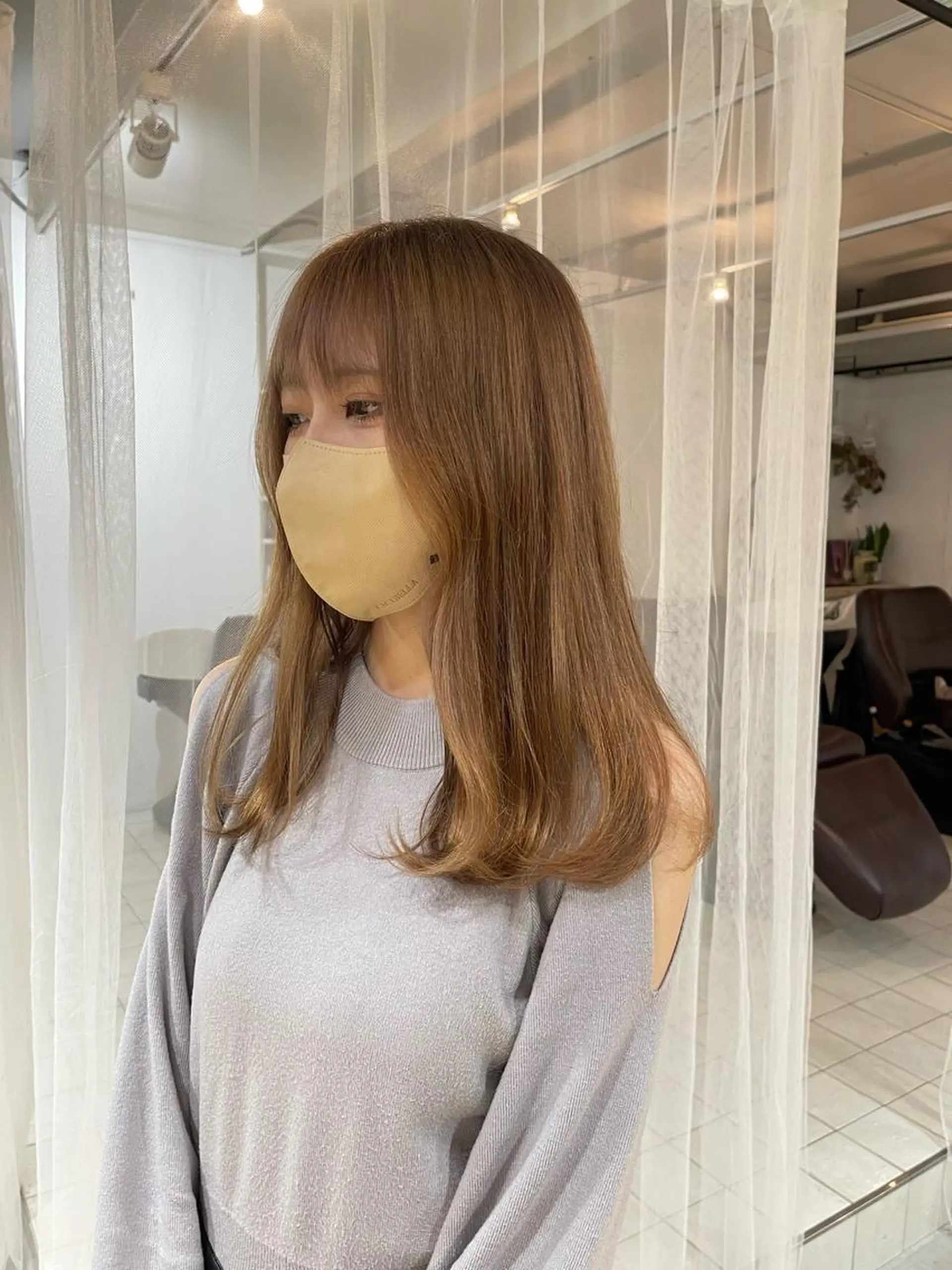 カラー ベージュカラー ブリーチ 透明感カラー ミルクティーベージュ ボブ/レイヤー /河内温太のヘアスタイル