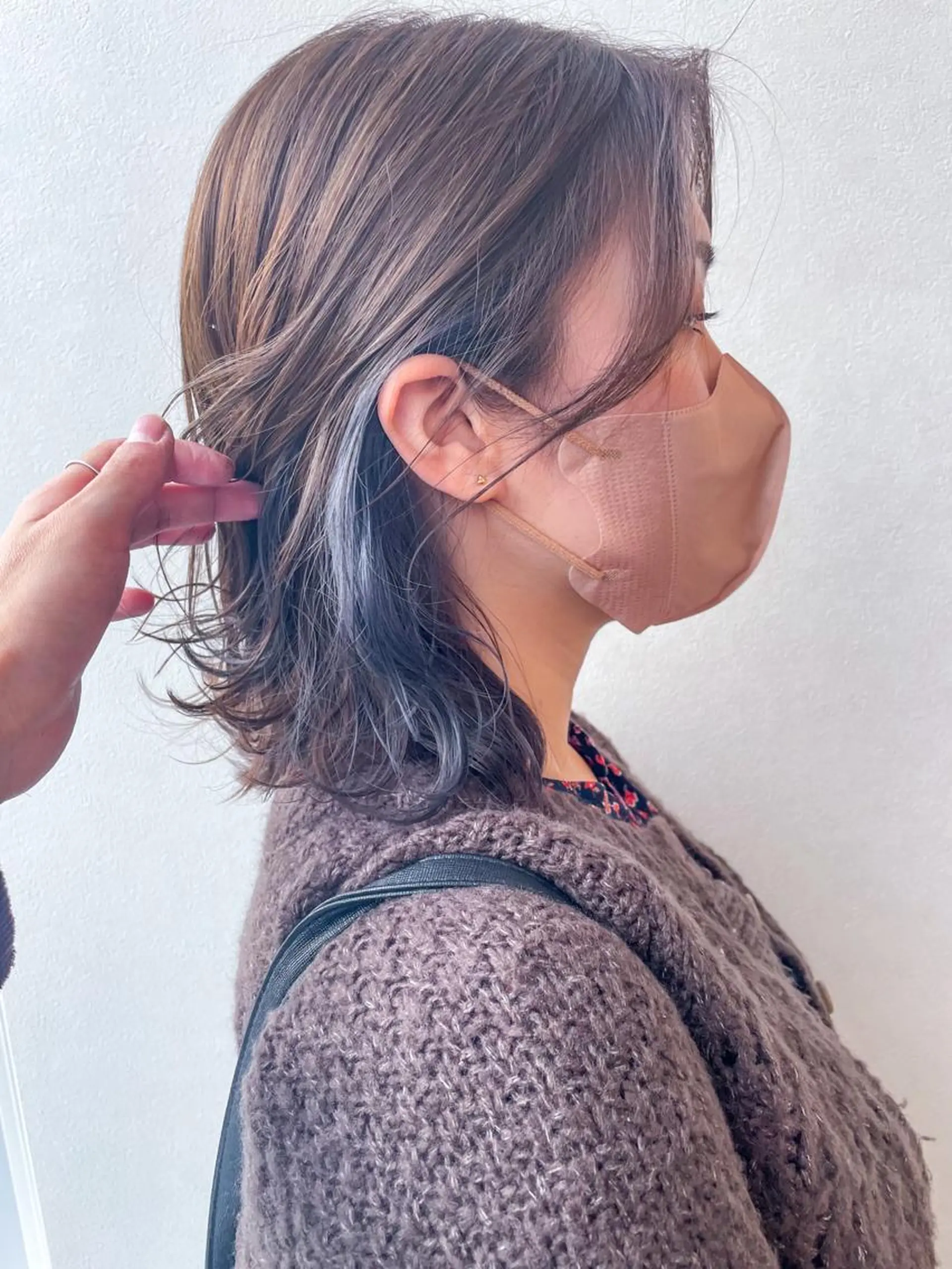 ショート カラー ブルーカラー イヤリングカラー シルバー ヘアカラー 髪質改善/ブリーチ 田代 龍我のヘアスタイル