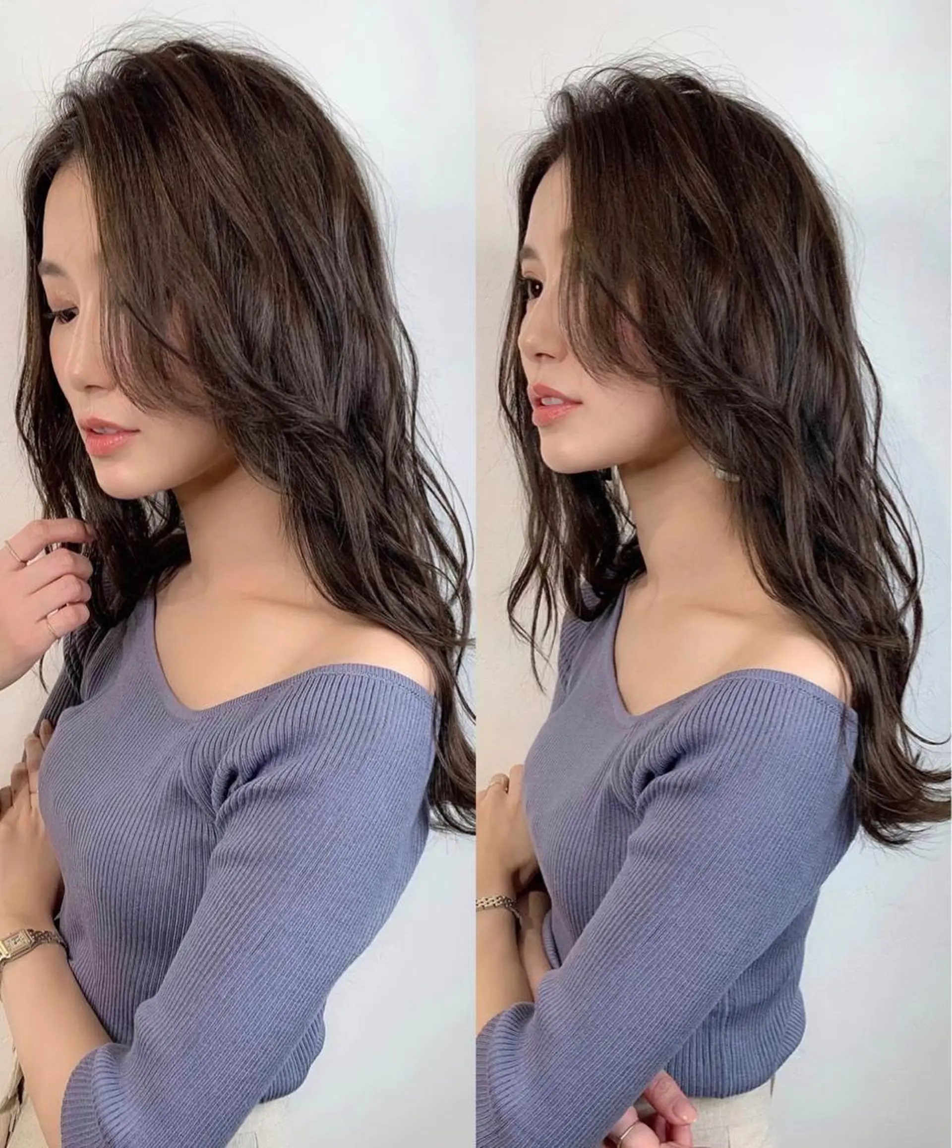 セミロング カラー _WHITE 高槻のヘアスタイル