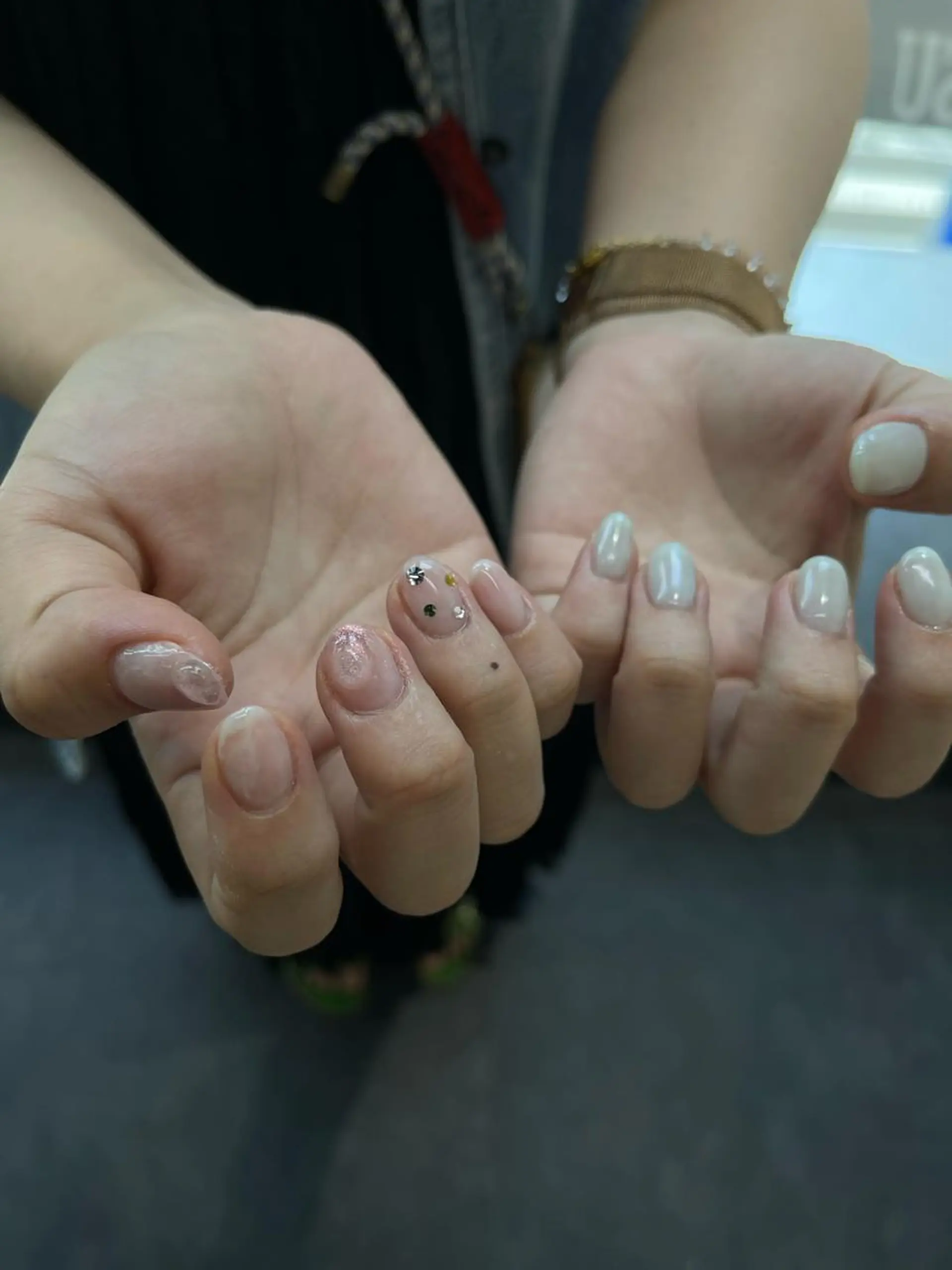 ネイル フレンチネイル マグネットネイル ニュアンスネイル ワンカラーネイル ハンドネイル GRANDE大須 Cecil💜のネイルデザイン