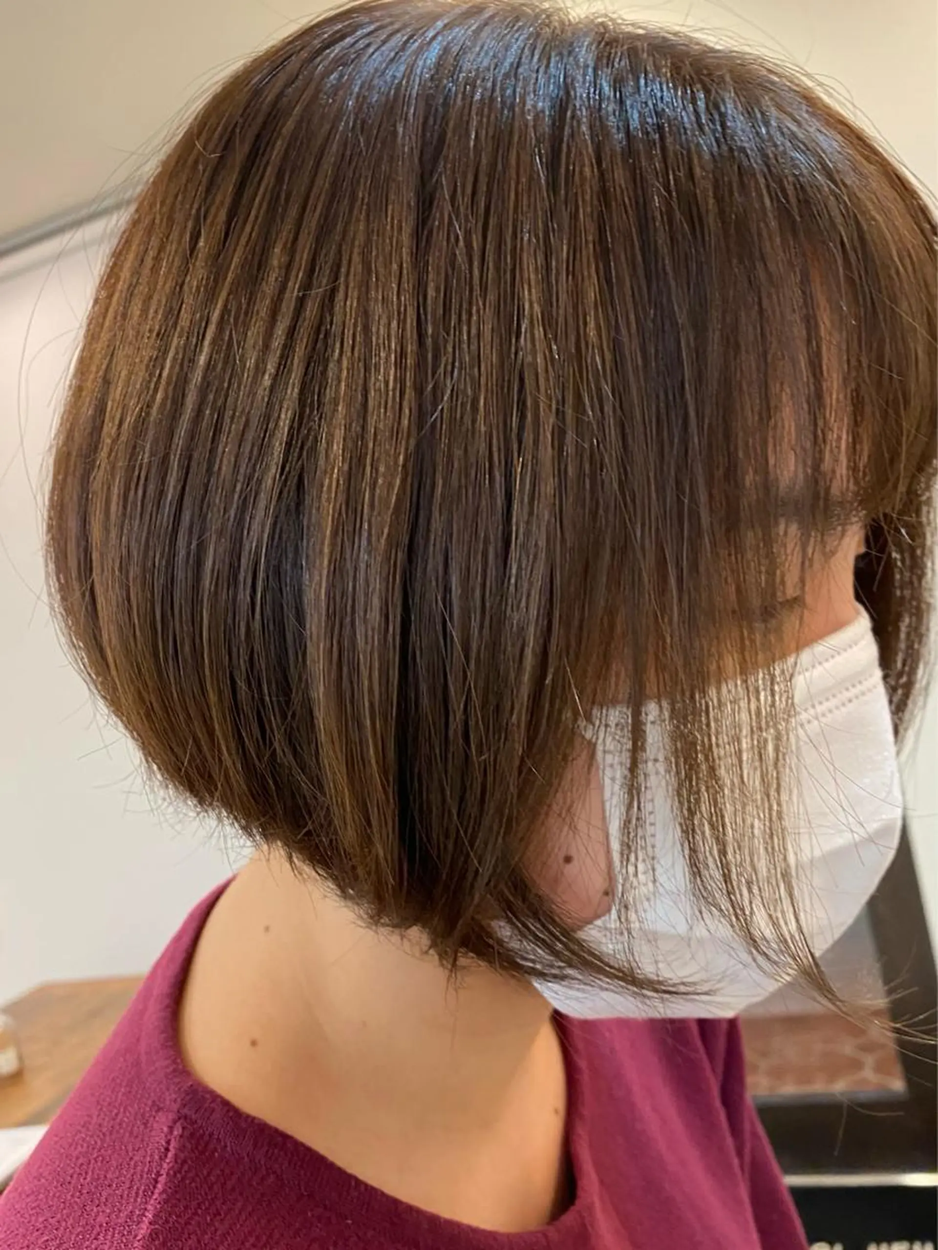 ミディアム カラー ベージュカラー 菜 摘のヘアスタイル