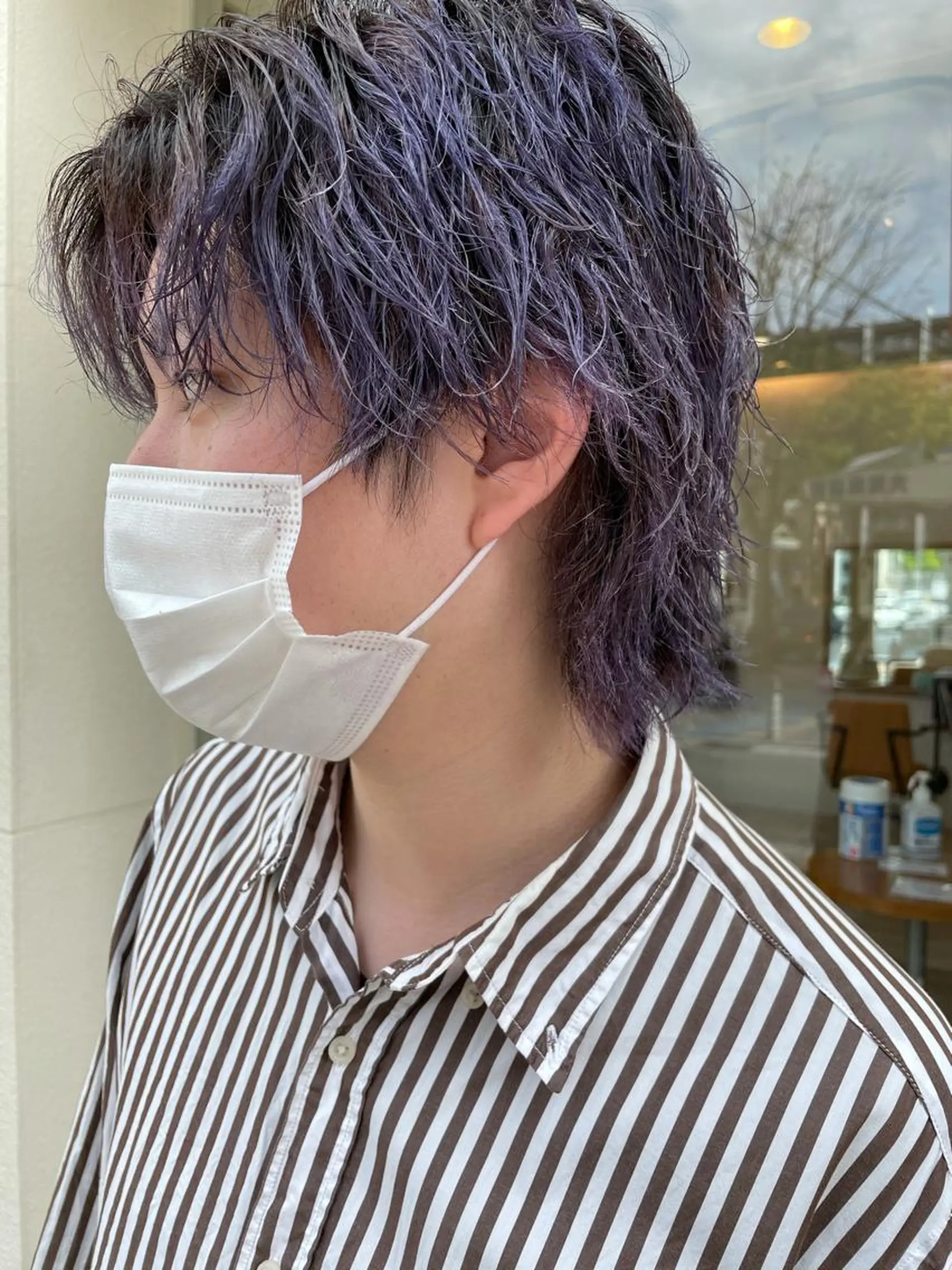 カラー パーマ メンズ 🍋透け感カラー🍃 オリーブ🍐Kahoのヘアスタイル