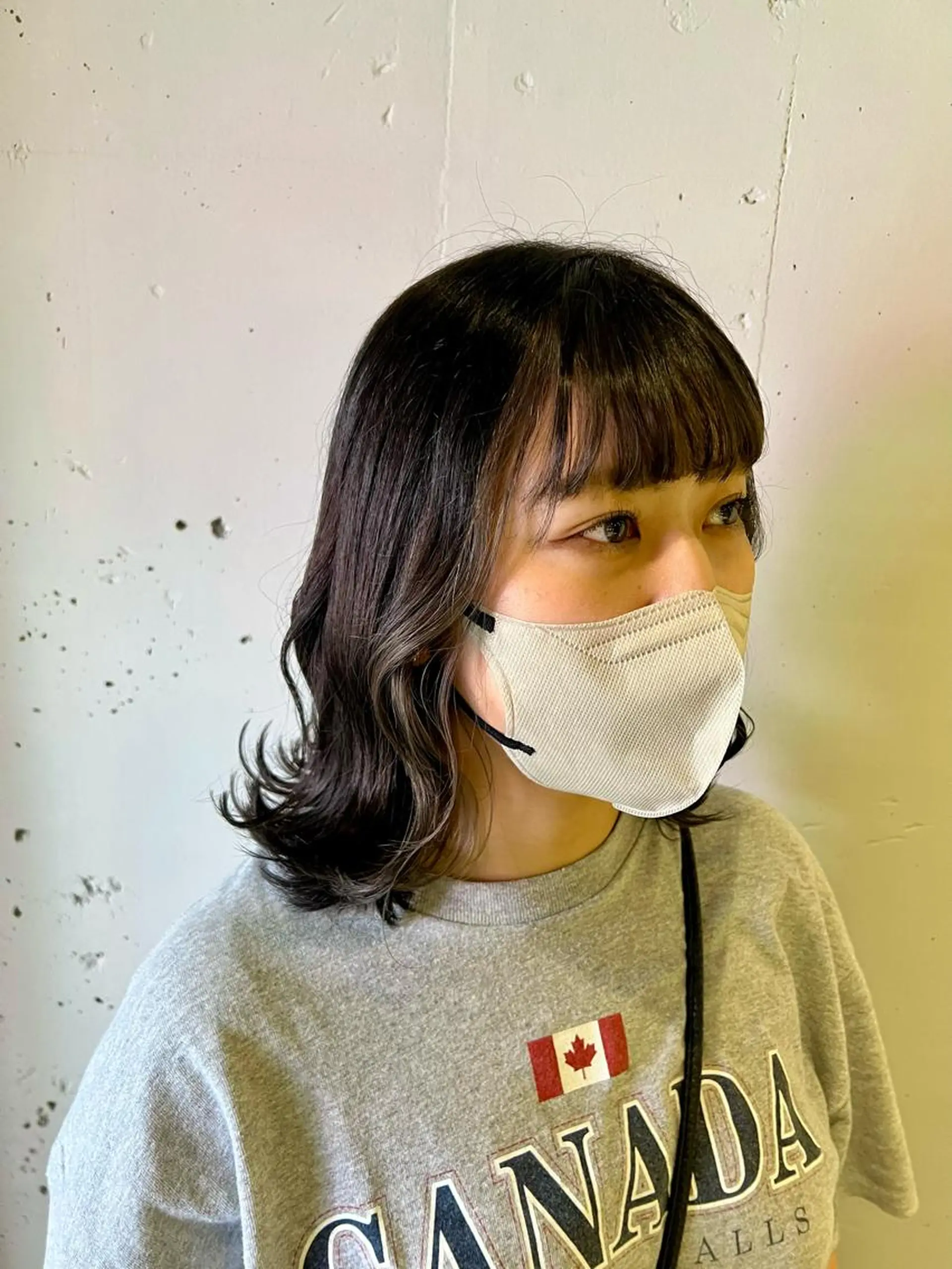 ミディアム カラー ミストバング  フェイスフレーミング ヘアカラー トリートメント ヘッドスパ カラースペシャリスト しょう🧑🏼‍🎨のヘアスタイル