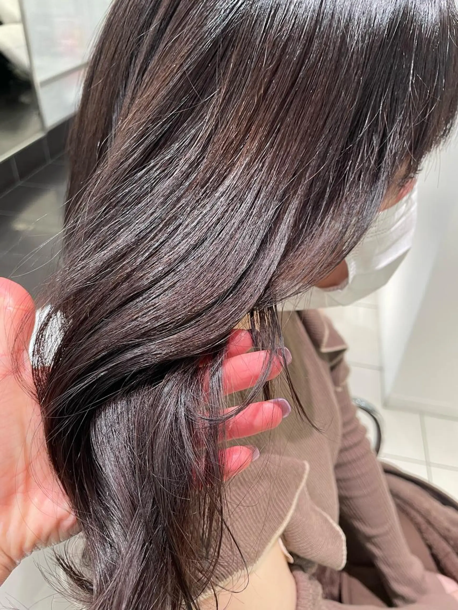 ミディアム カラー ベージュカラー ピンクカラー ピンクベージュ カット ヘアカラー ヘッドスパ BiBi    武田 あやのヘアスタイル