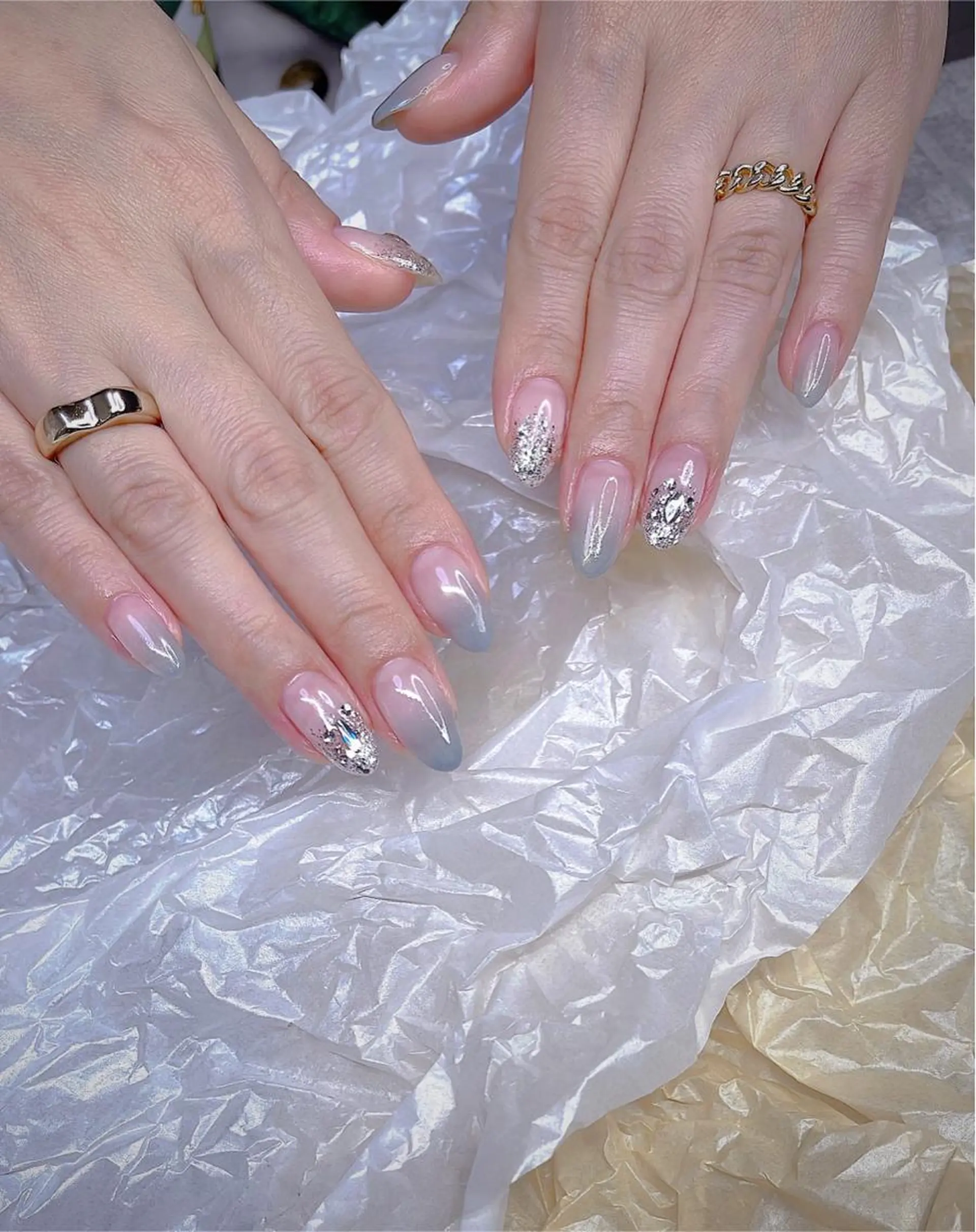 ミディアム 韓国風ヘア めぐみのネイルサロン スタッフ練習のネイルデザイン