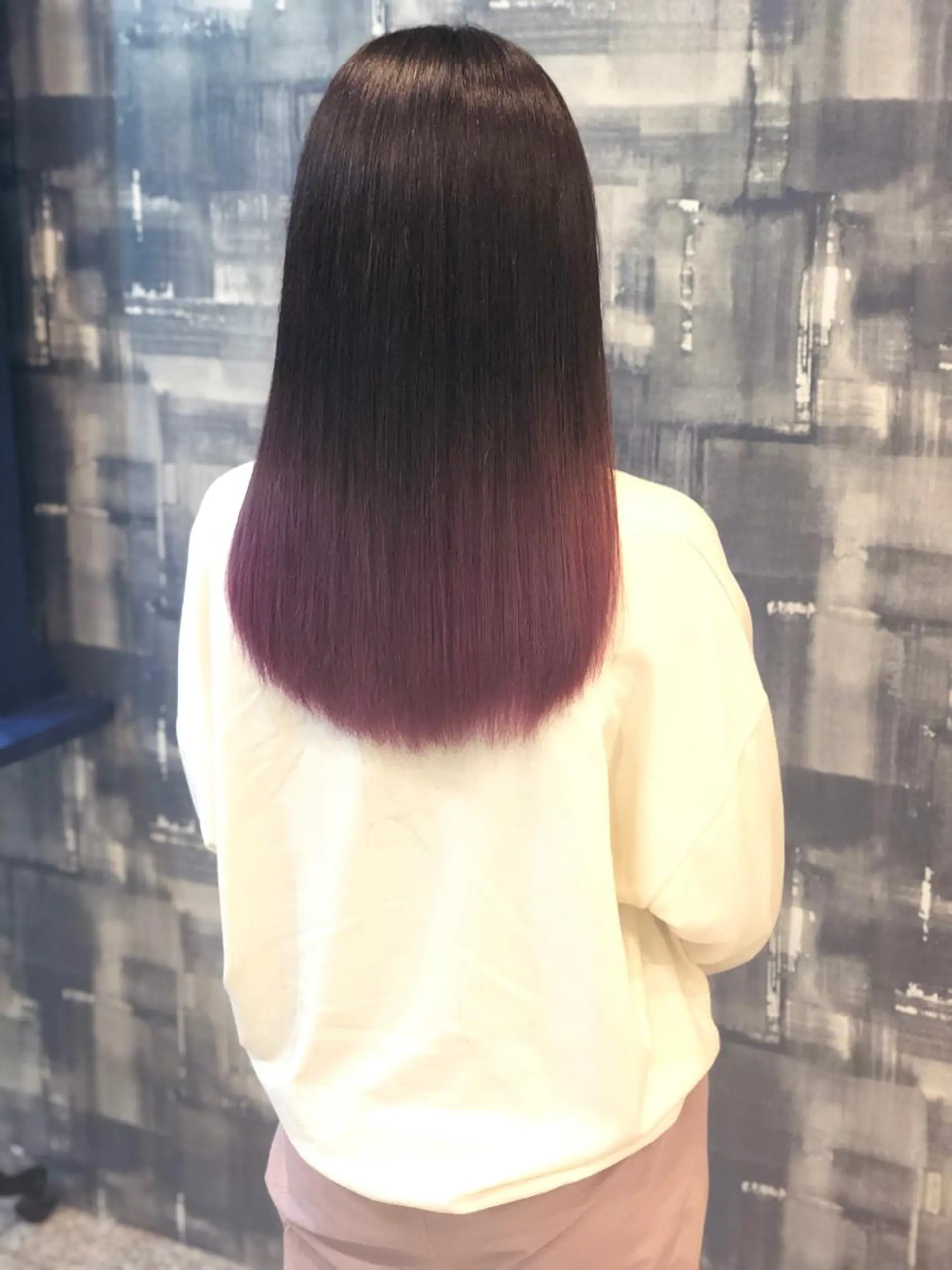 セミロング カラー ブリーチ グラデーションカラー ピンクカラー 日高 香織のヘアスタイル