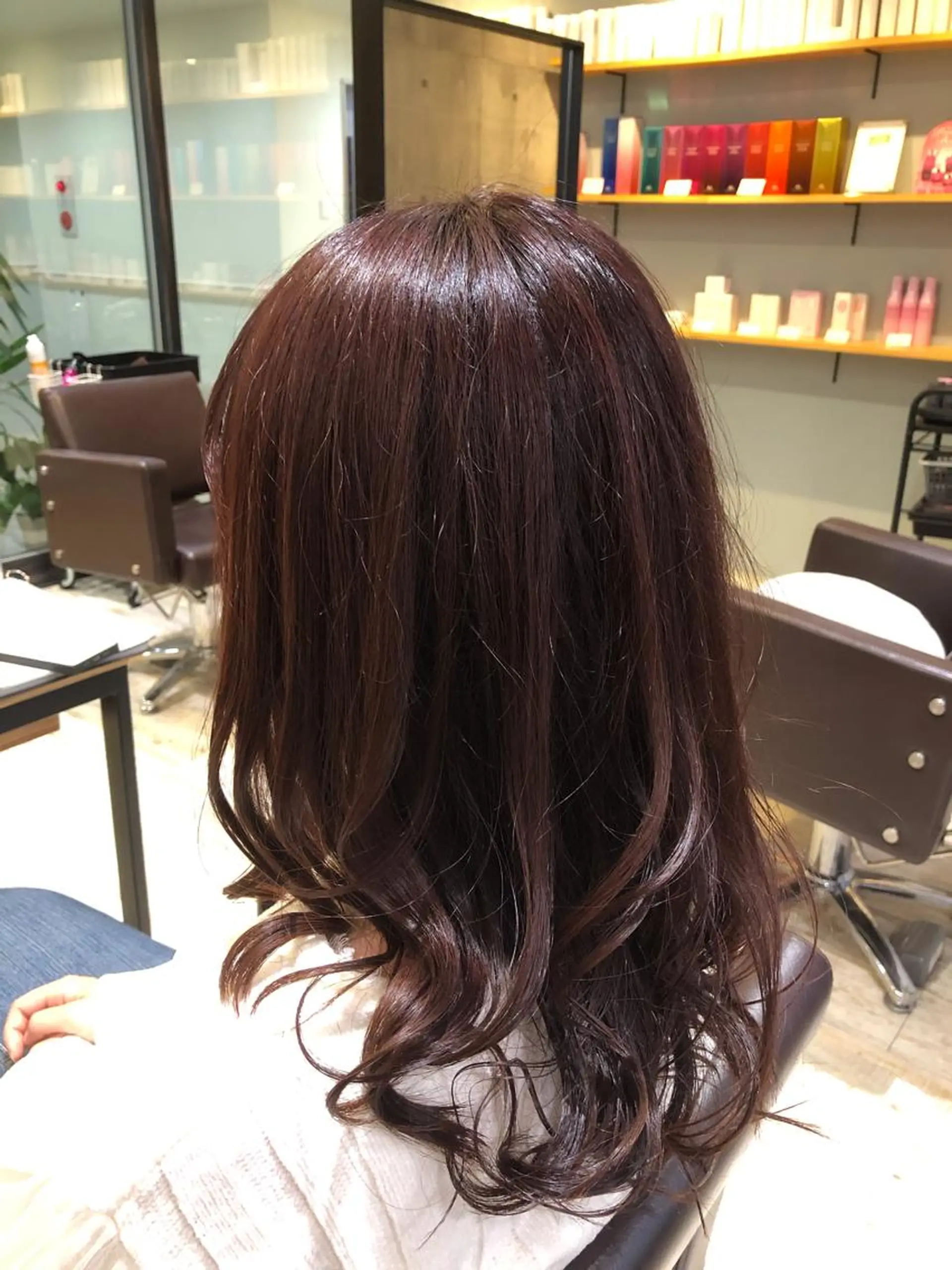 ロング カラー パーマ ヘアアレンジ メンズ キッズ ネイル マツエク・マツパ ピンクカラー パープルカラー カラーマツエク ピンク パープル ヘアカラー トリートメント EnBlesS西宮 マンツーマン神道有基のヘアスタイル