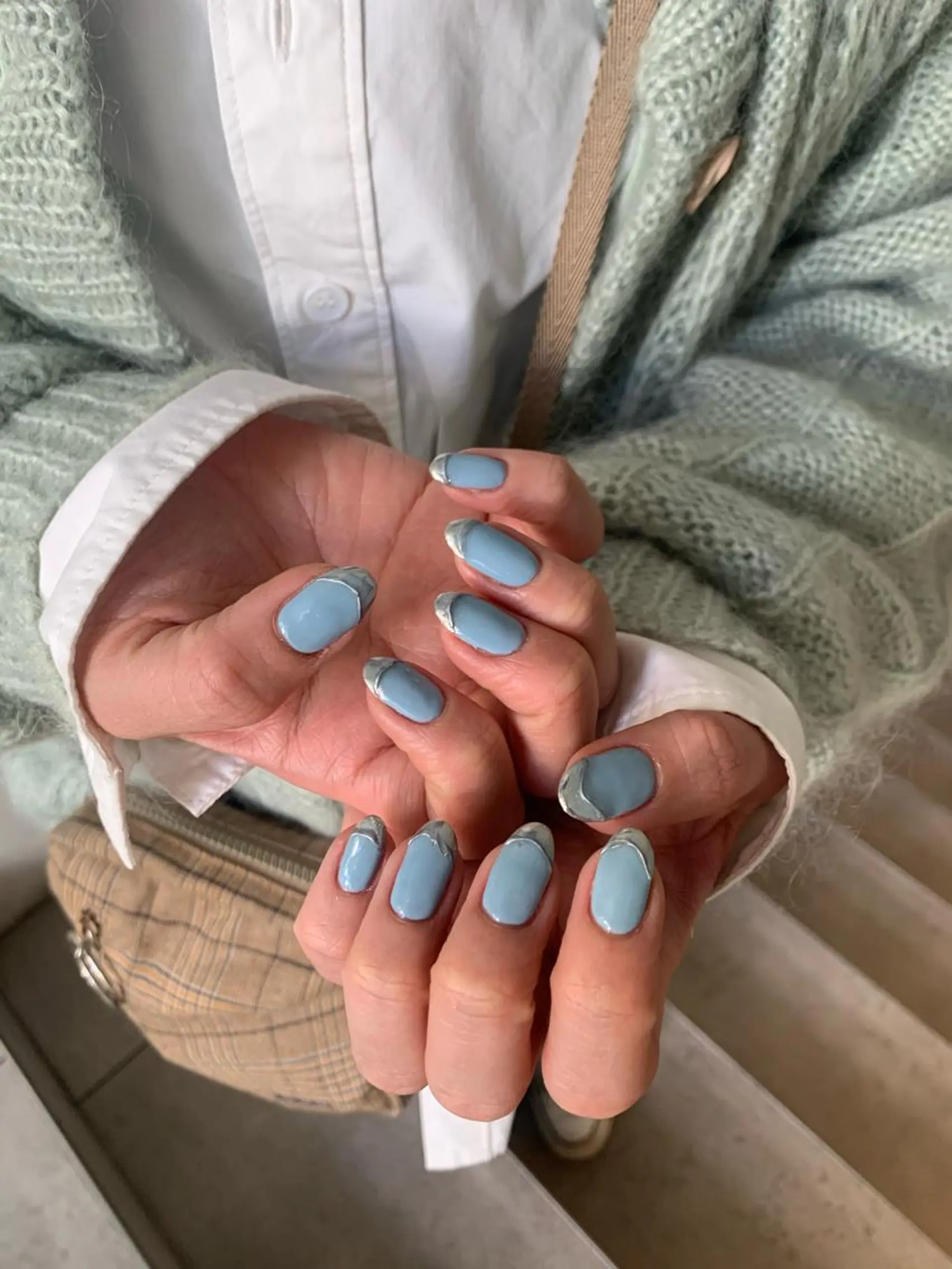 ネイル 水色 春ネイル 【韓国ヘア・ネイル】 HINATA🍒のネイルデザイン