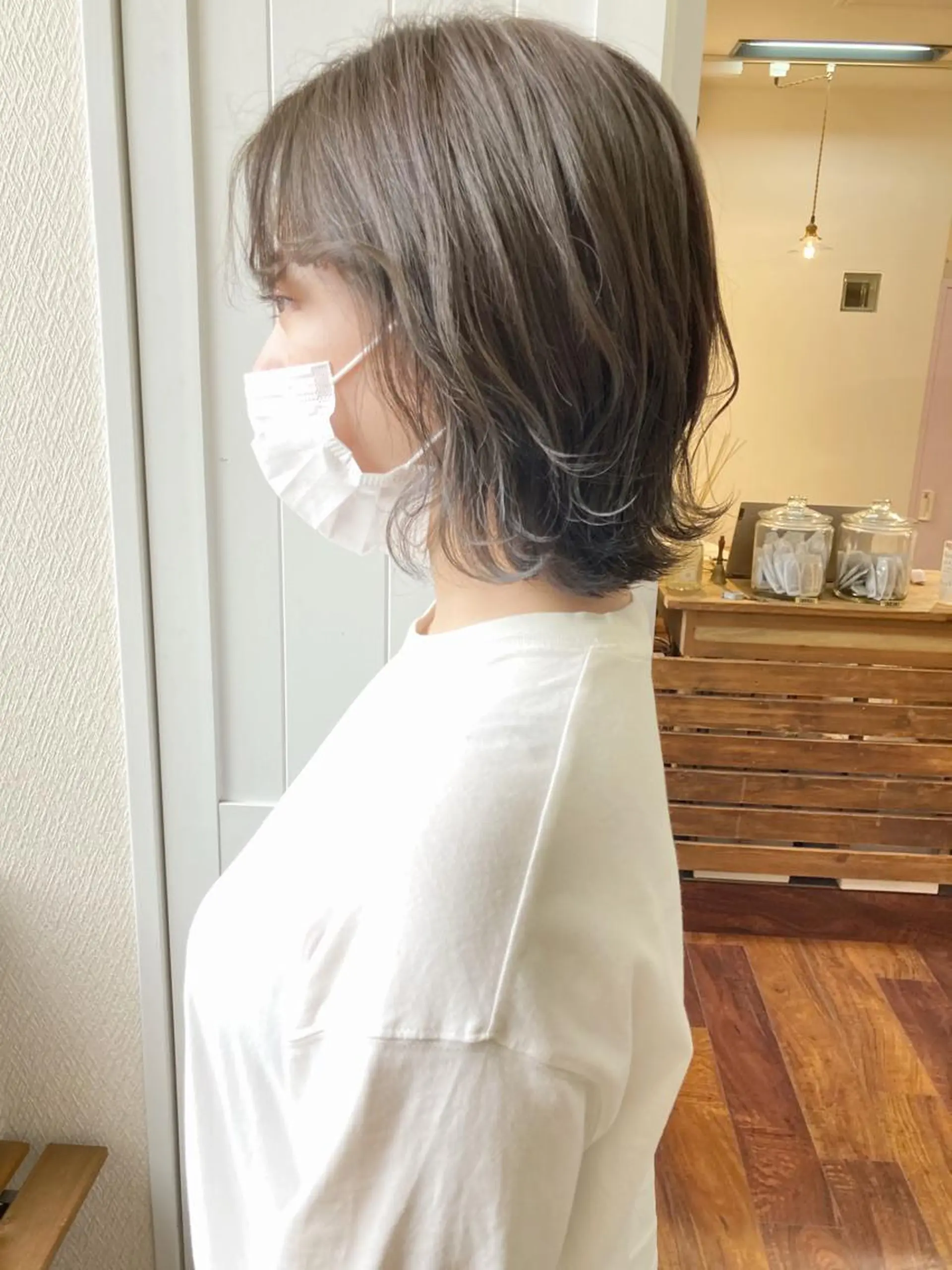 ミディアム カラー アッシュ ベージュカラー 小木曽智美 /ボブ/ショートのヘアスタイル