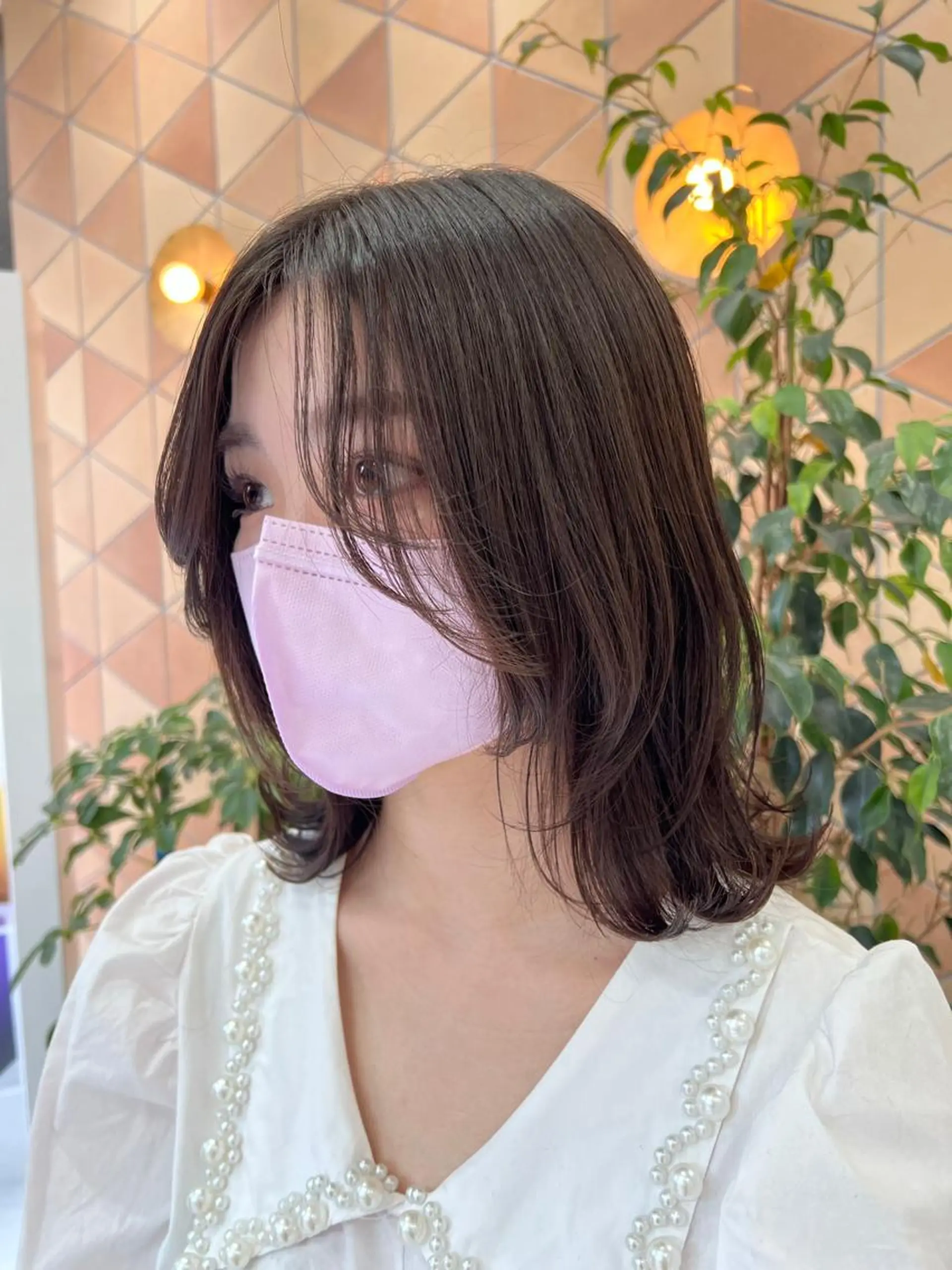 ミディアム カラー カット ヘアカラー トリートメント 暗髪/艶髪/Ono .のヘアスタイル