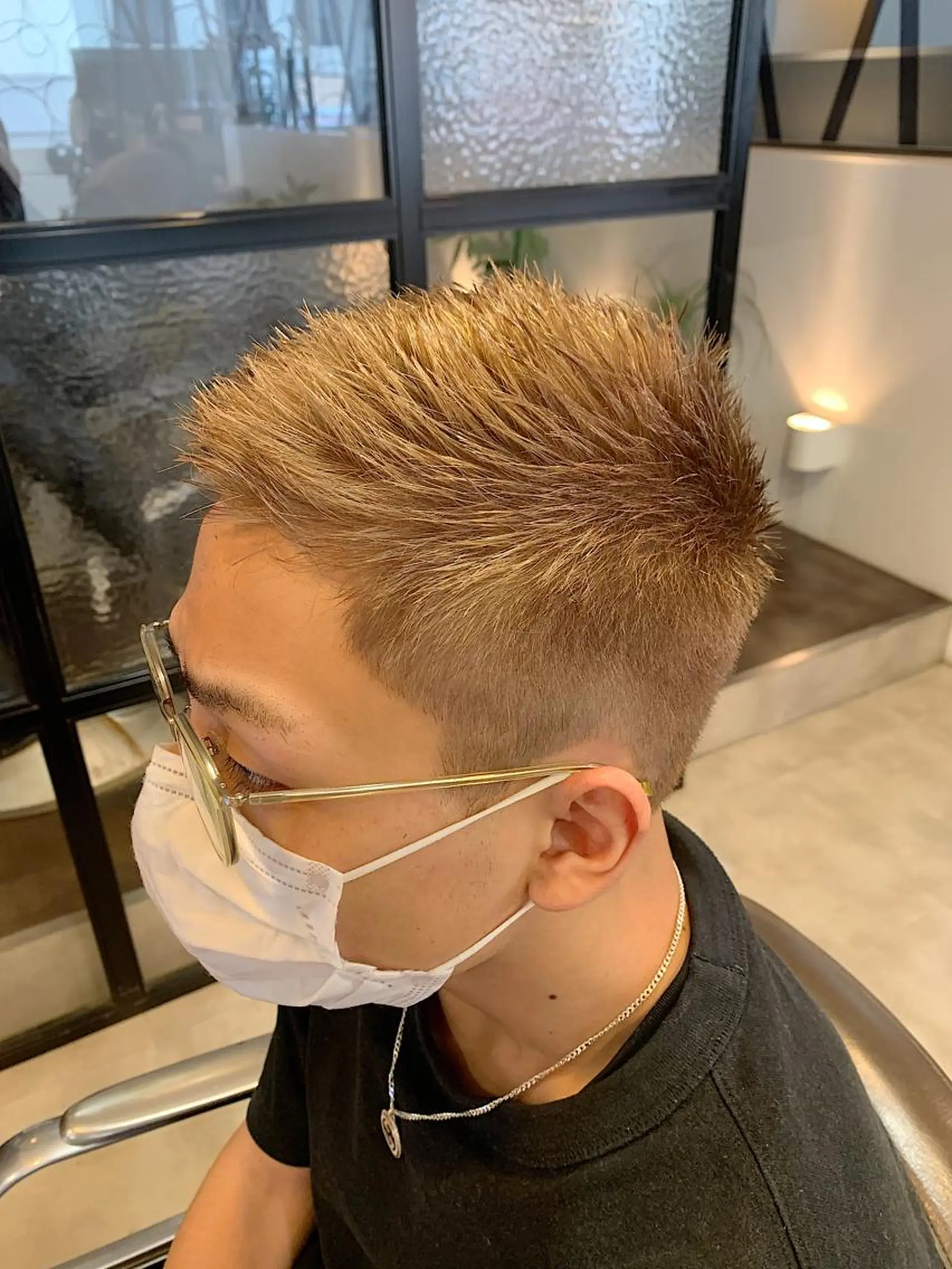 ショート メンズ カット ヘアカラー ヘアセット メンズパーマ/難波/ 心斎橋　室園亮佑のヘアスタイル