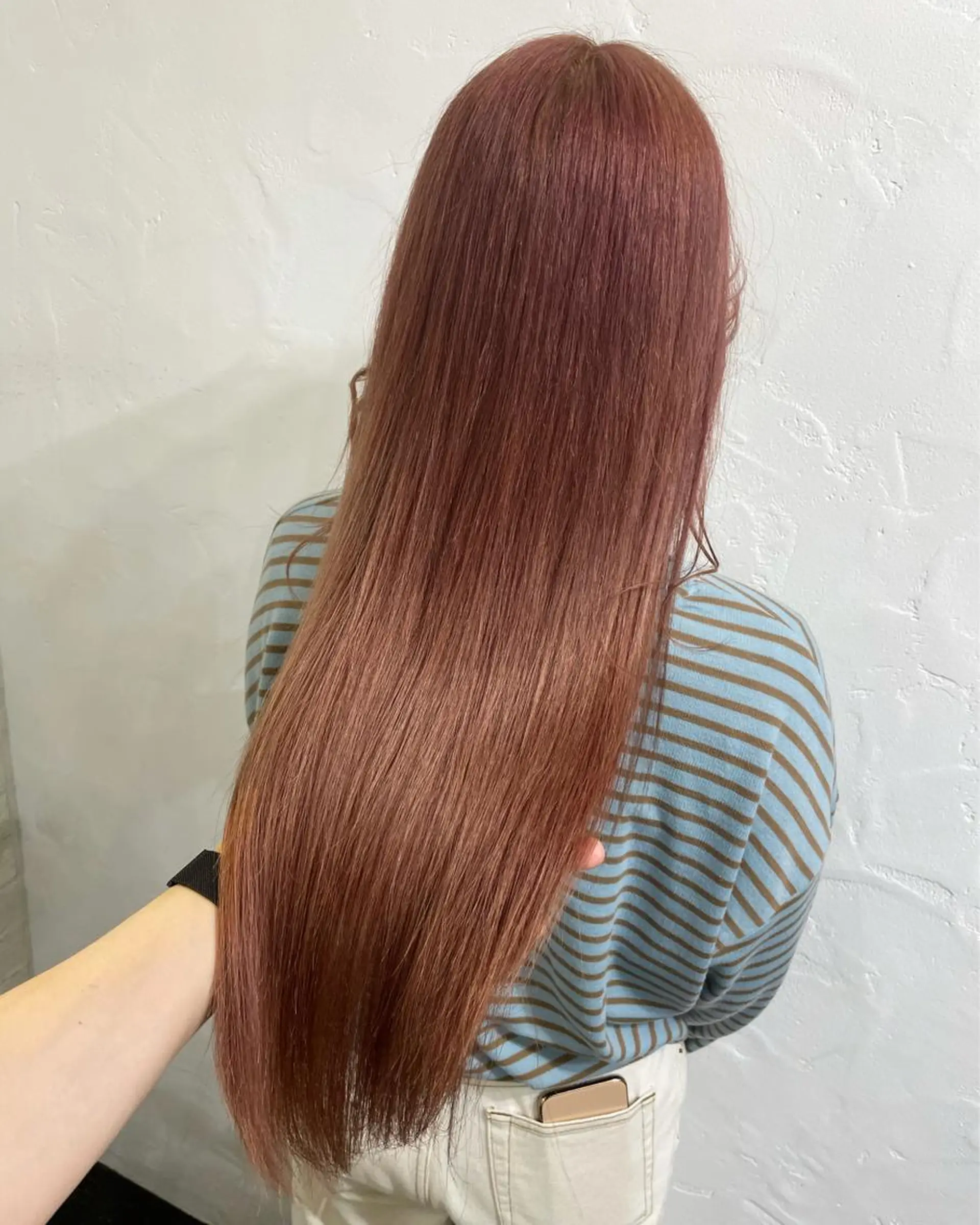 ロング カラー ブリーチ ピンクカラー 韓国風ヘア トリートメント ハイトーン特化サロン 🍑momo🍑のヘアスタイル