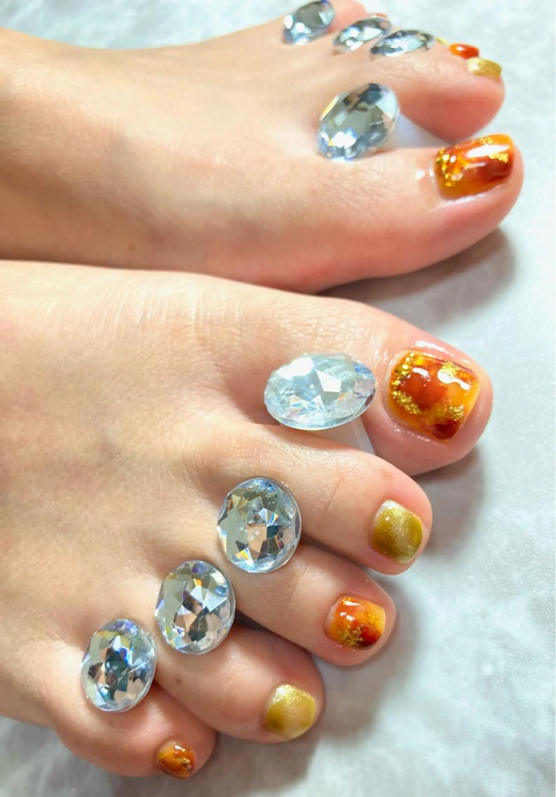 ネイル べっ甲ネイル フットネイル ジェルネイル マグネットネイル フットネイル nailsalon RMIKのネイルデザイン