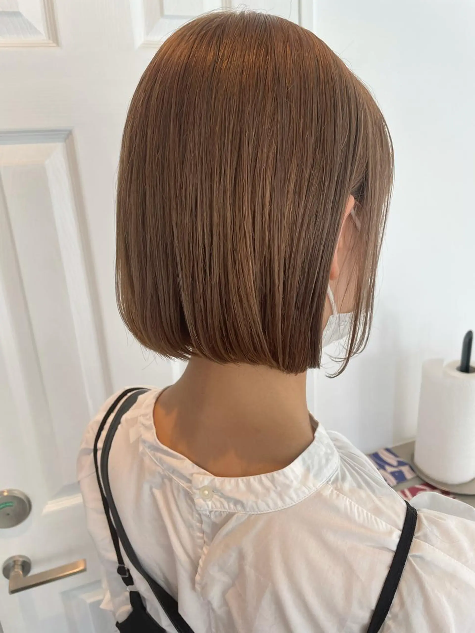 ショート カラー ベージュカラー ブリーチ ミルクティーベージュ ボブ カット ヘアカラー トリートメント 中目黒🌼 🌼ハナのヘアスタイル
