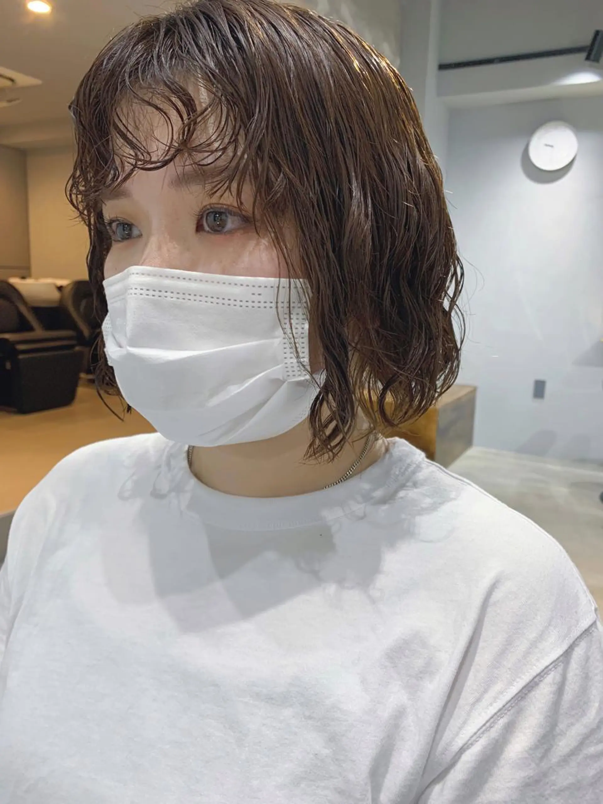 ミディアム カラー ボブパーマコテ巻き風 パーマNo1深江秀平のヘアスタイル