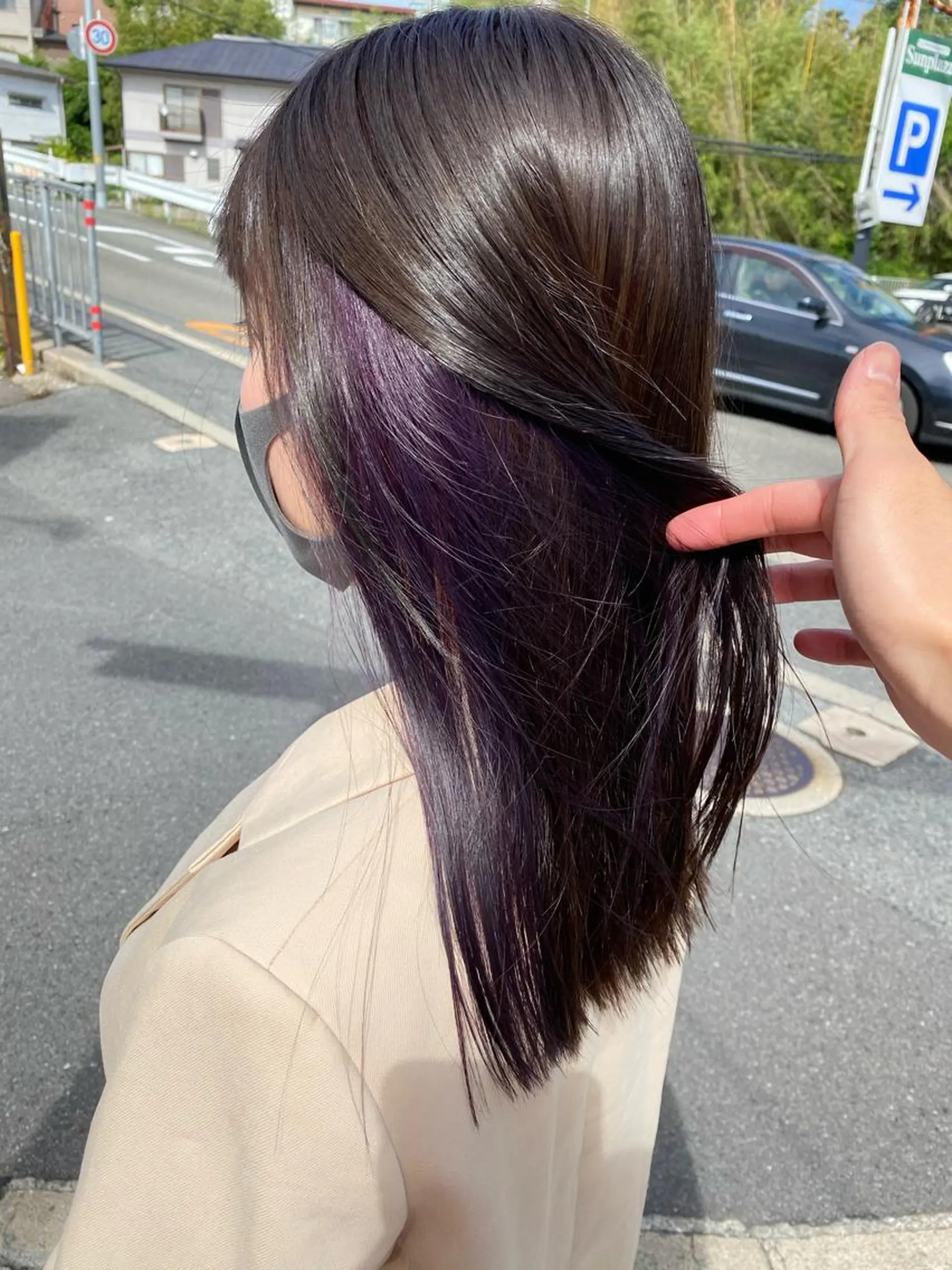 セミロング カラー 鍵谷 公宏のヘアスタイル