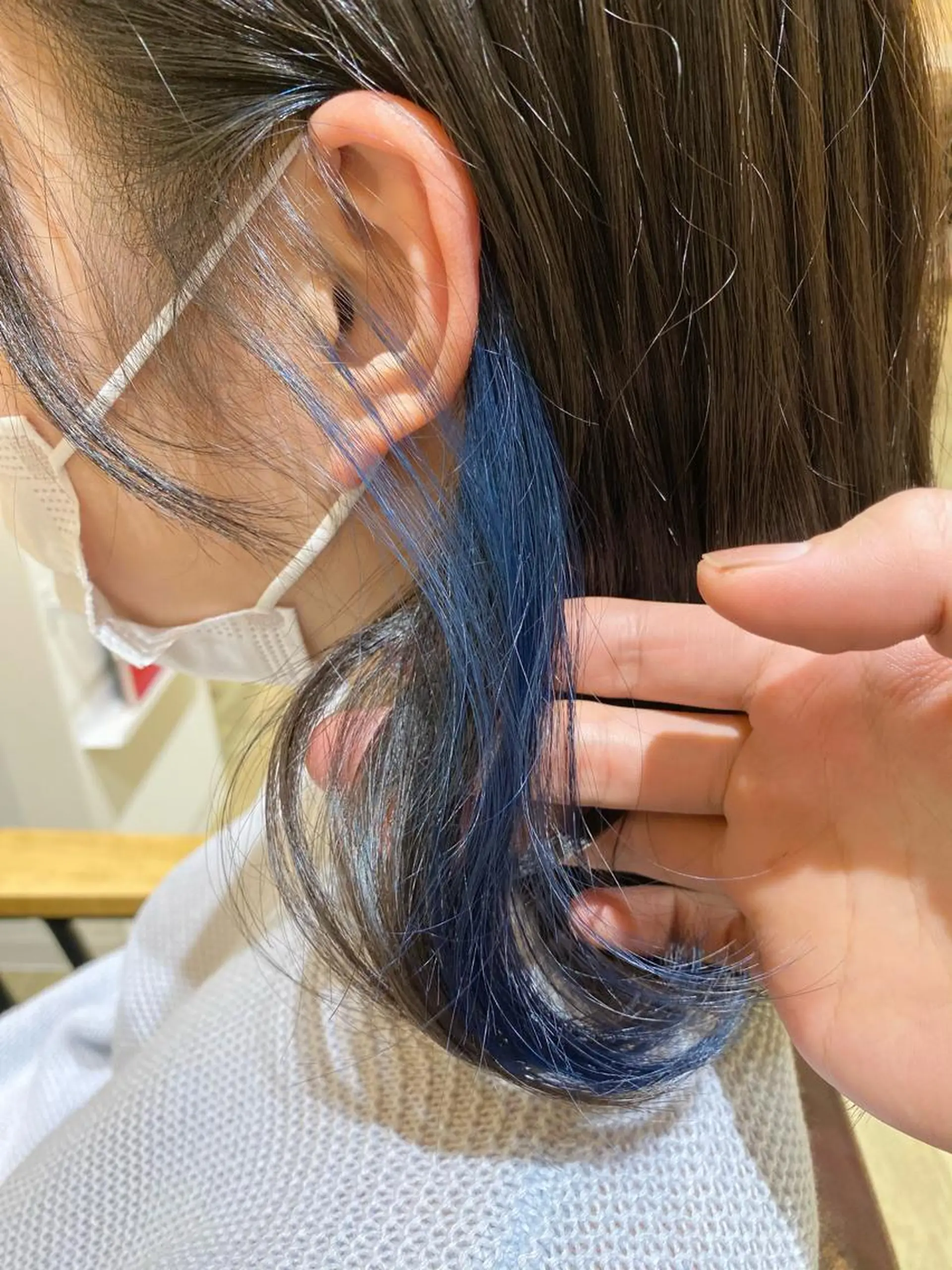 ショート カラー ブリーチ ブルーカラー ネイビーカラー ヘアカラー トリートメント マンツーマン/透明感 foi hairのヘアスタイル