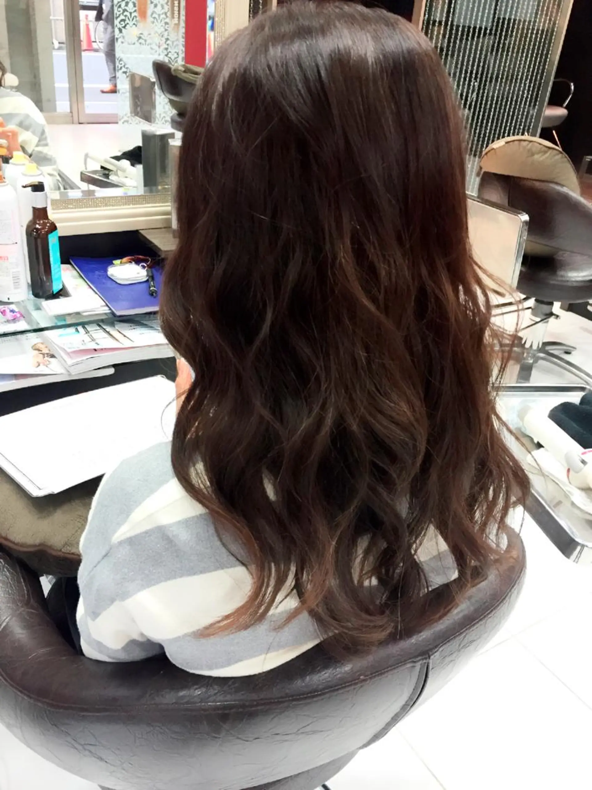 ミディアム セミロング カラー 韓国ヘア✨グレージュ カラーasamiのヘアスタイル