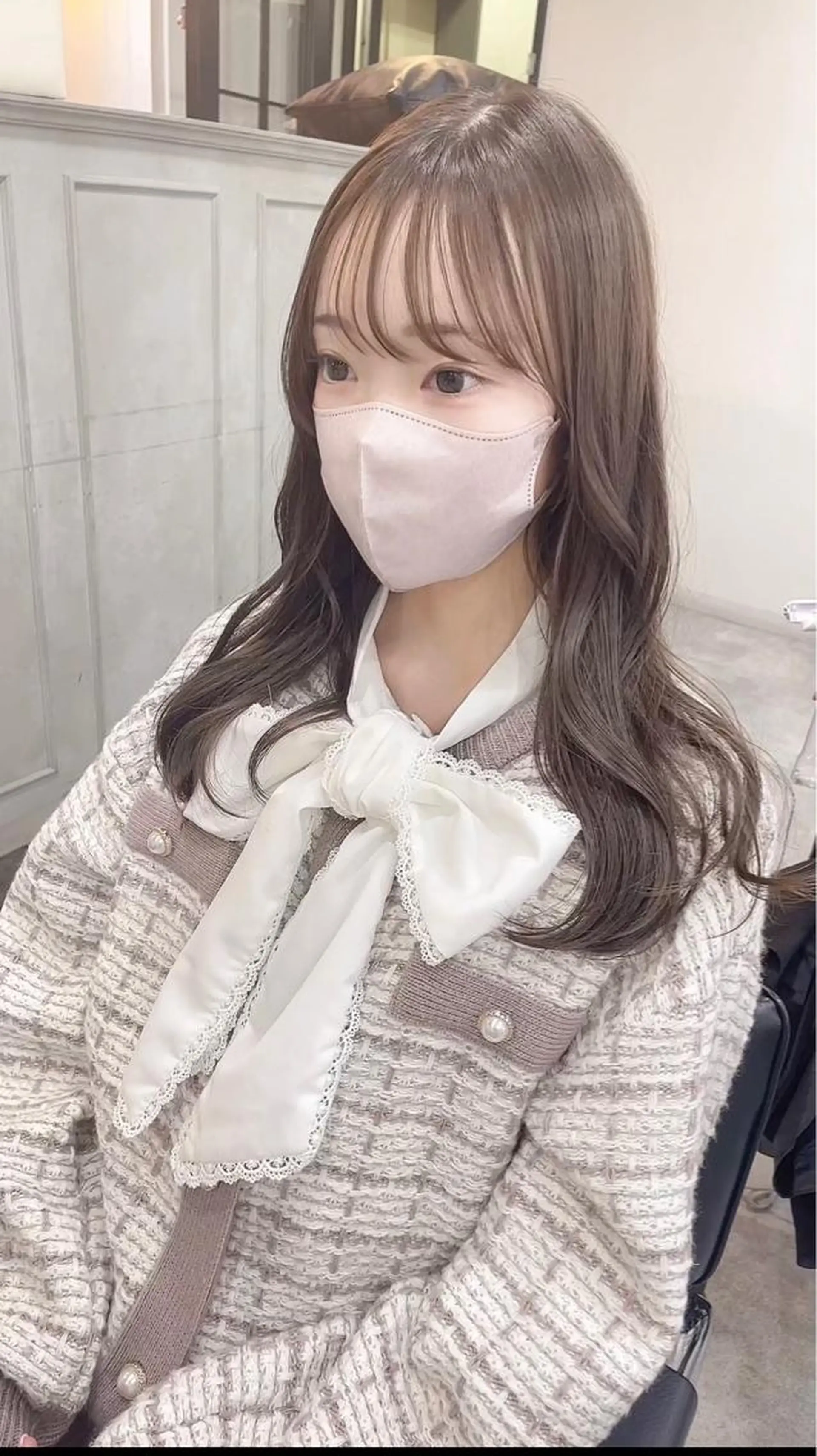 セミロング カラー カット ヘアカラー トリートメント misaki🎀 まろみ透け感カラーのヘアスタイル