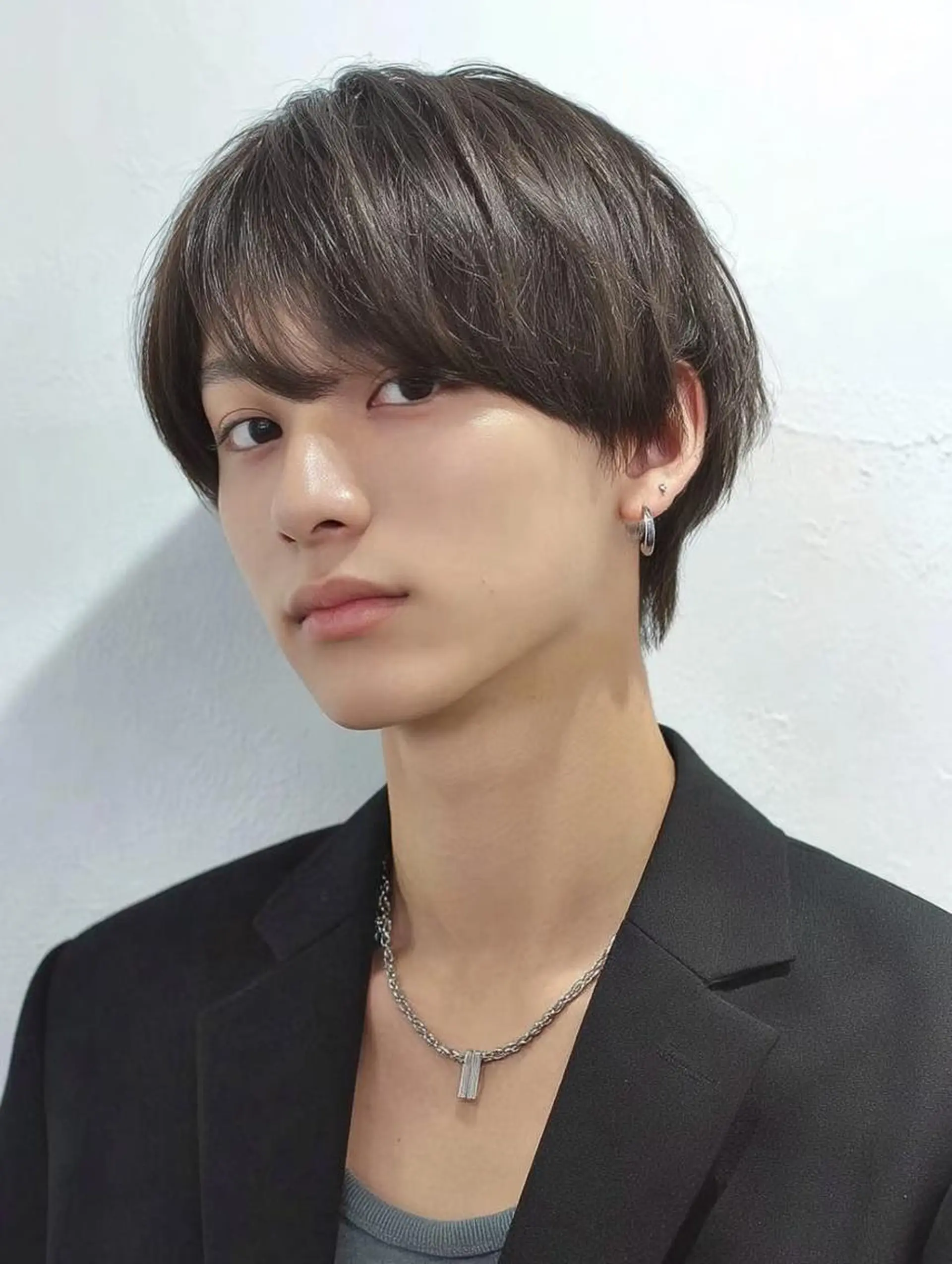 ミディアム メンズ カット ヘアカラー メンズ特化⚡️三村 彰吾⚡️カットパーマのヘアスタイル