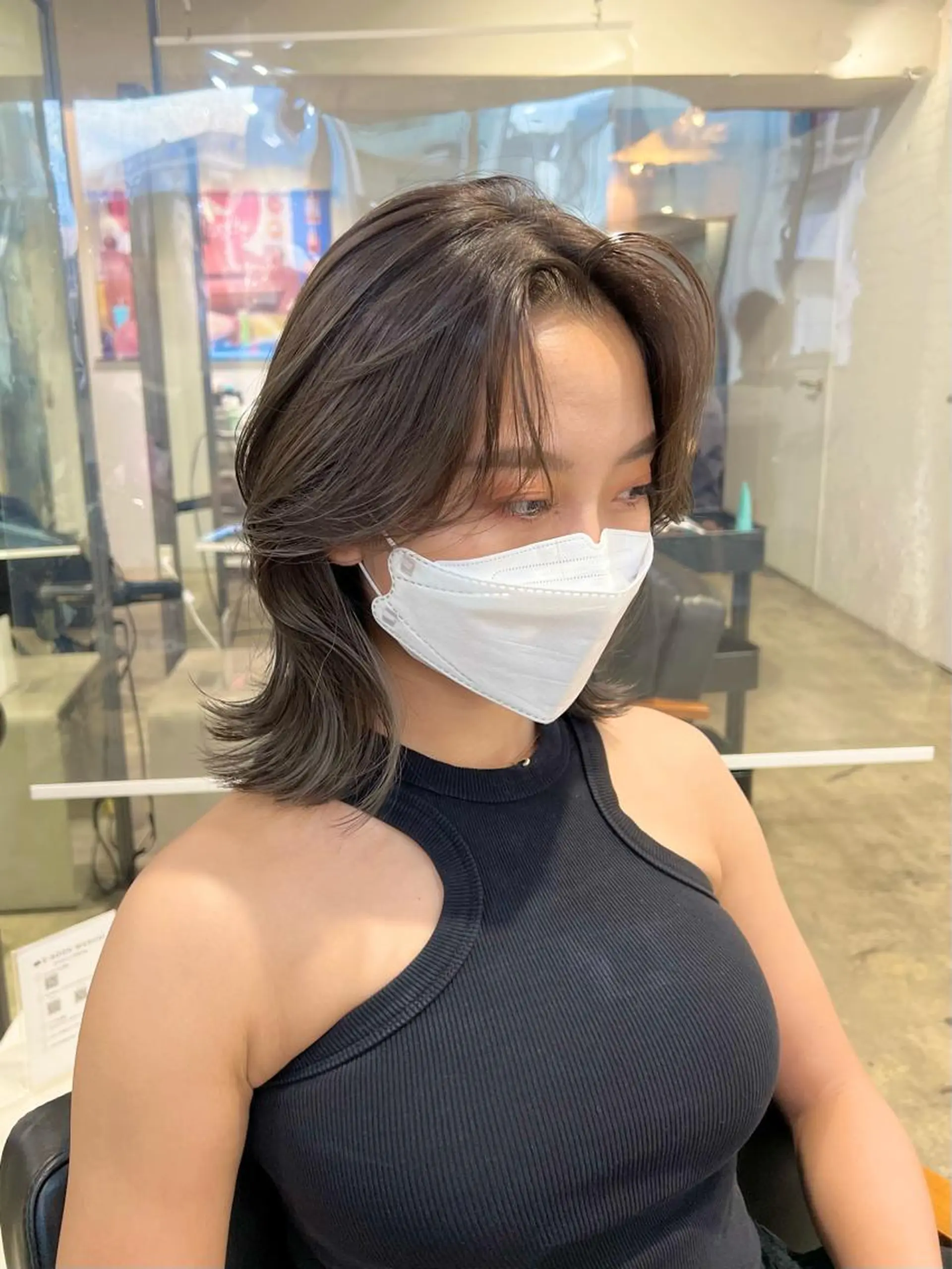 ミディアム カラー 透明感カラー グレージュ カット ヘアカラー 【韓国風くびれヘア】 joule小木曽輝のヘアスタイル