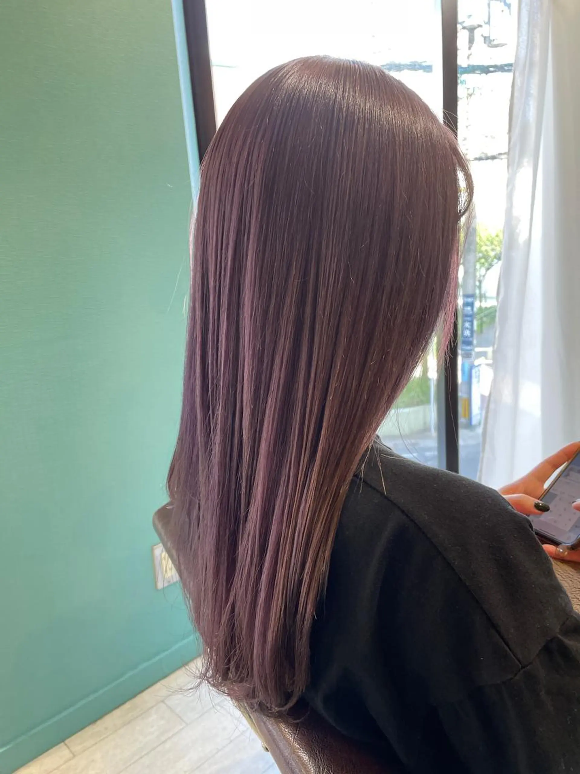 ロング カラー ディープパープル ダブルカラー パープルカラー ヘアカラー トリートメント 末石 智のヘアスタイル