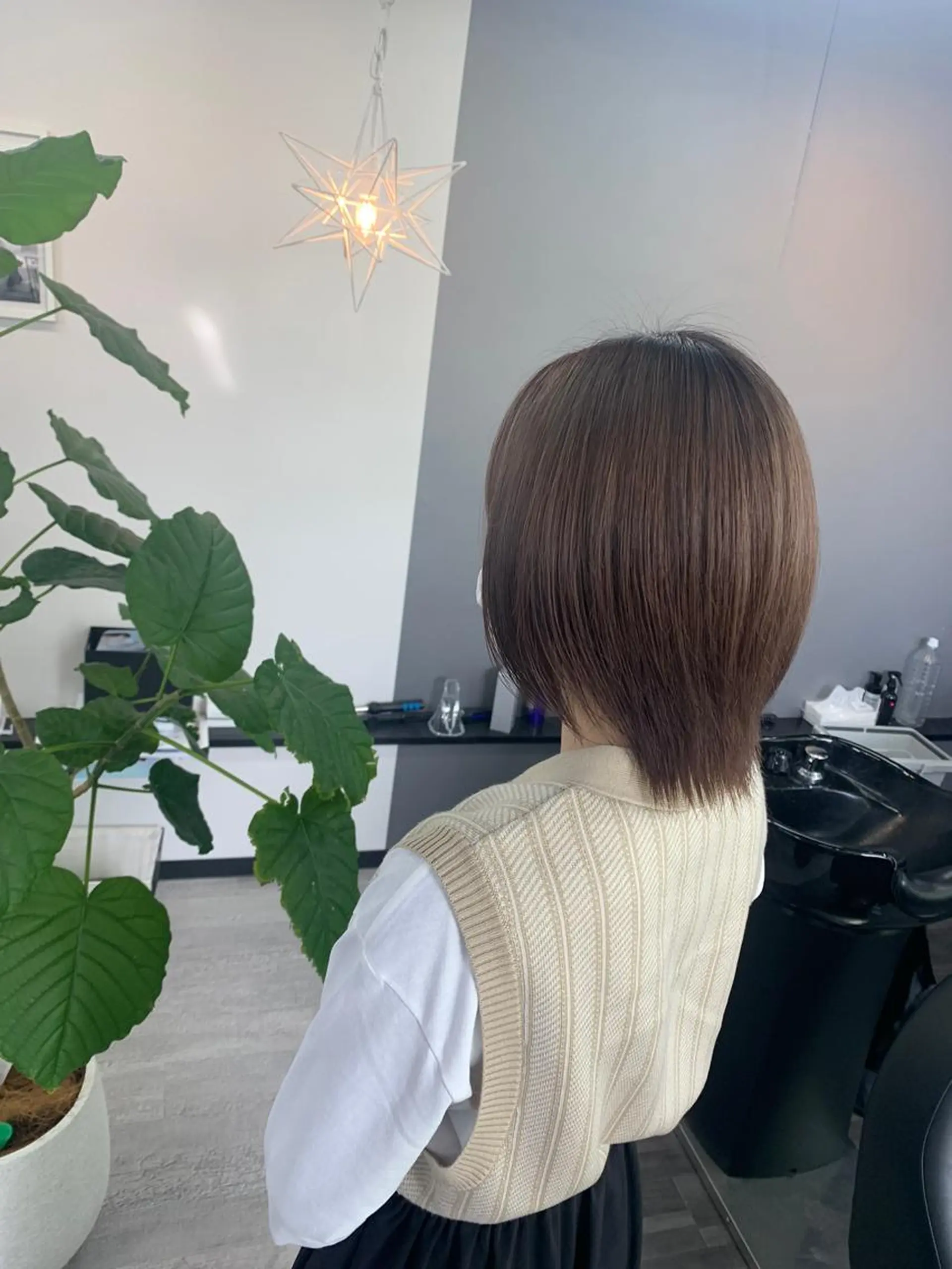 ミディアム カラー ヘアカラー トリートメント 坂井 水菜美のヘアスタイル