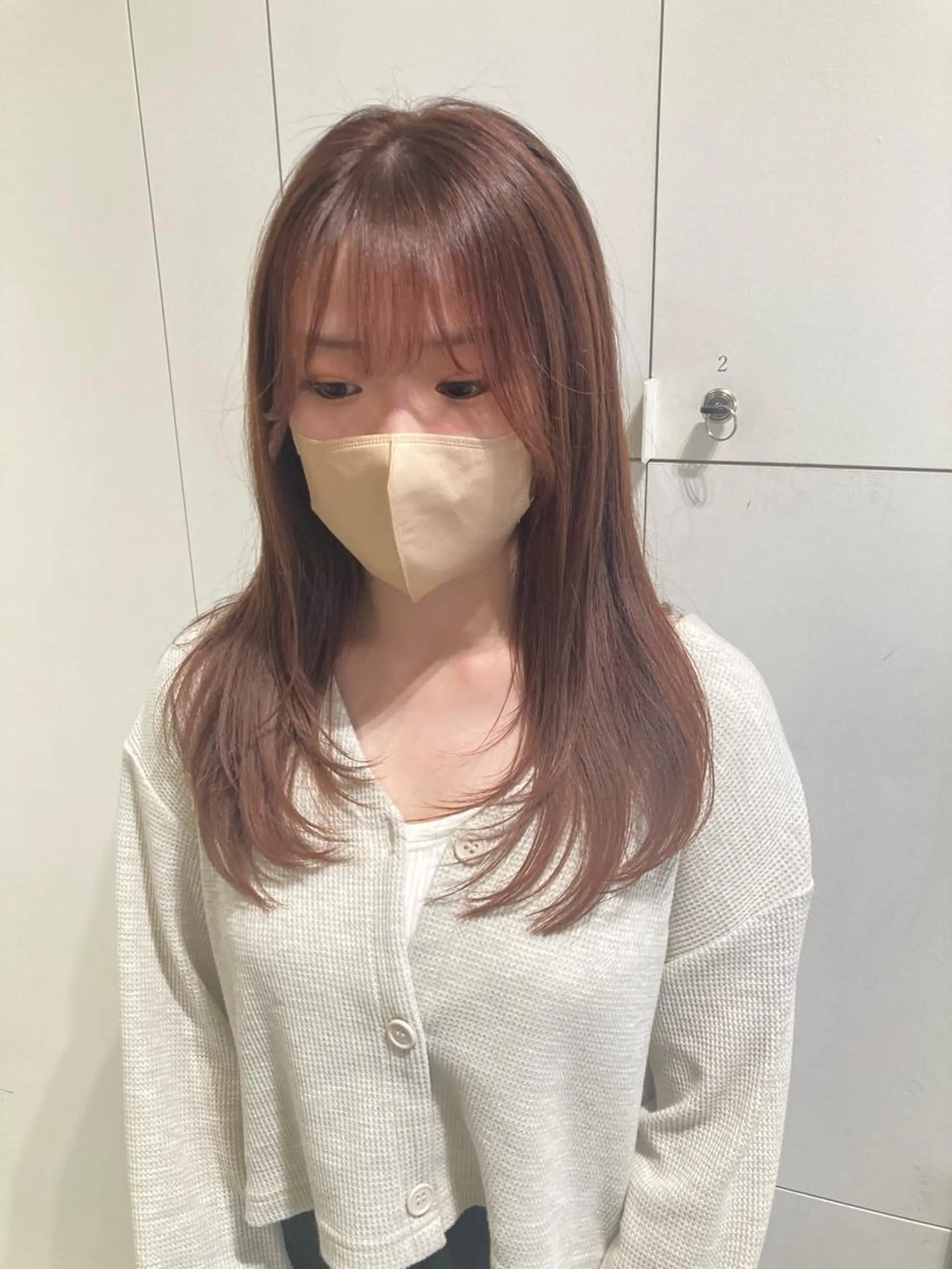 セミロング カラー ベージュカラー ピンクカラー ピンクベージュ レイヤーカット カット ヘアカラー トリートメント 透明感カラー🫧 nanohaのヘアスタイル