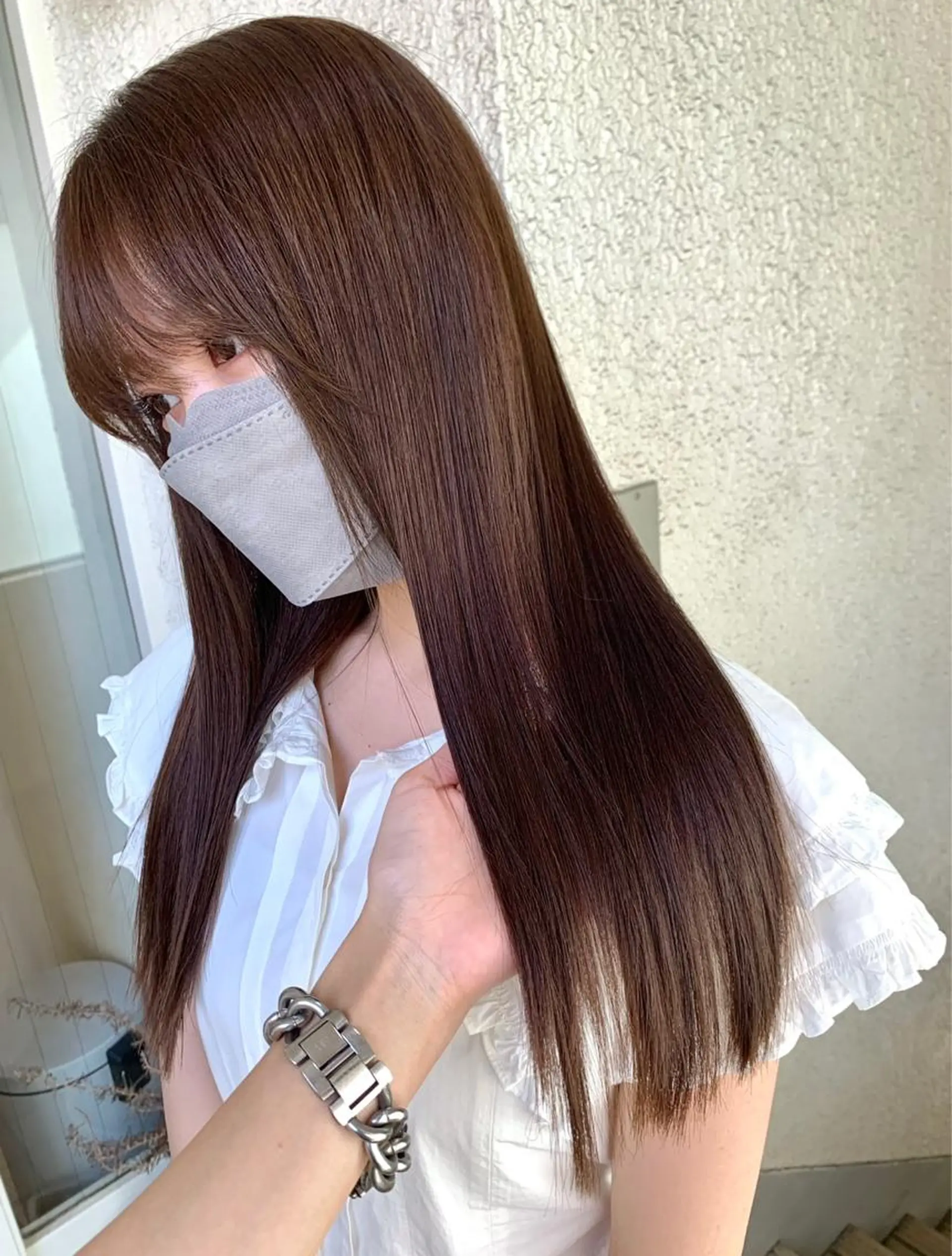 ロング カラー ブラウンカラー チョコレートブラウン 髪質改善 トリートメント レイヤー/透明感 カラー/Tamakiのヘアスタイル