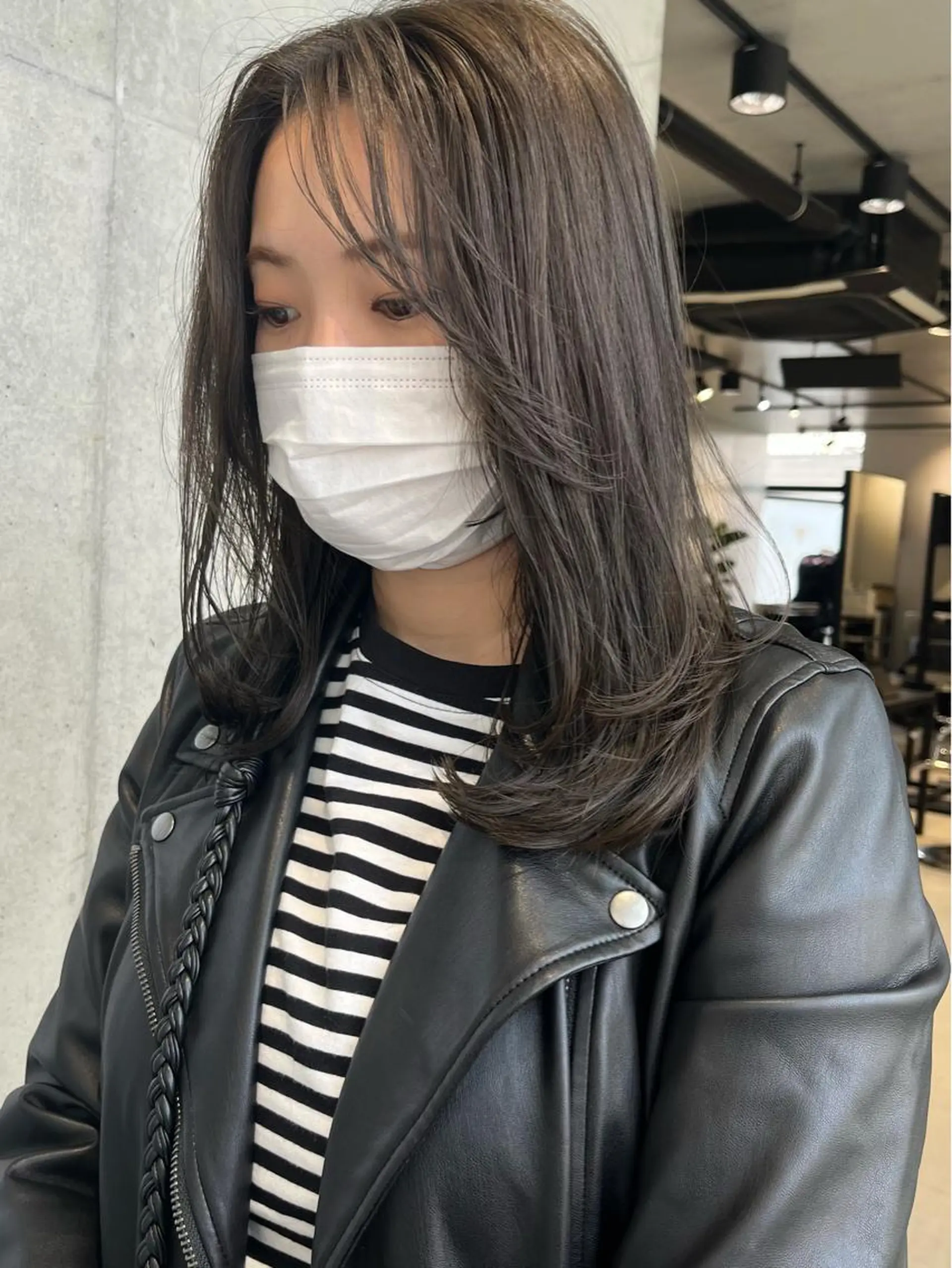 セミロング カラー パーマ ヘアアレンジ ヘアカラー トリートメント 透明感/オリーブ/ グレージュ/YUKAのヘアスタイル