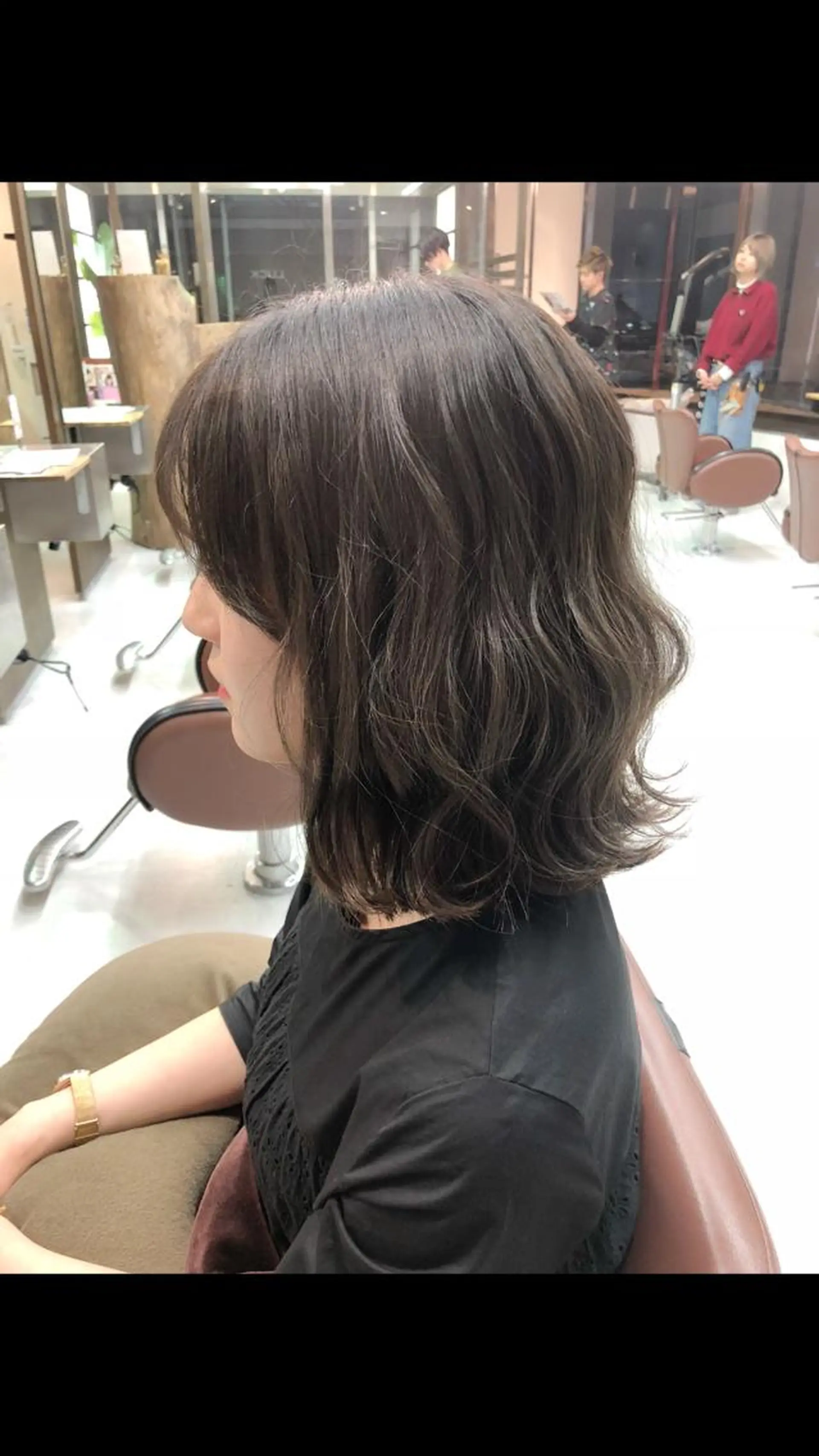 ミディアム カラー アディクシーカラー グレージュ タンバルモリ ムルギョル巻き 韓国ヘア得意❤︎森澤 悠佳のヘアスタイル