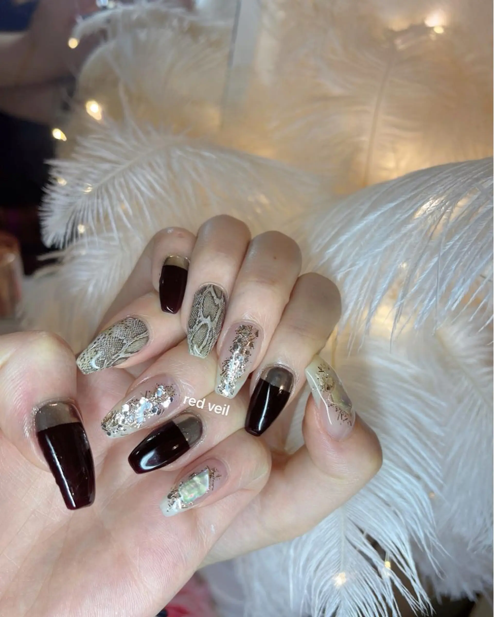 セミロング ネイル ハンドネイル 長さ出し専門 nynaのネイルデザイン