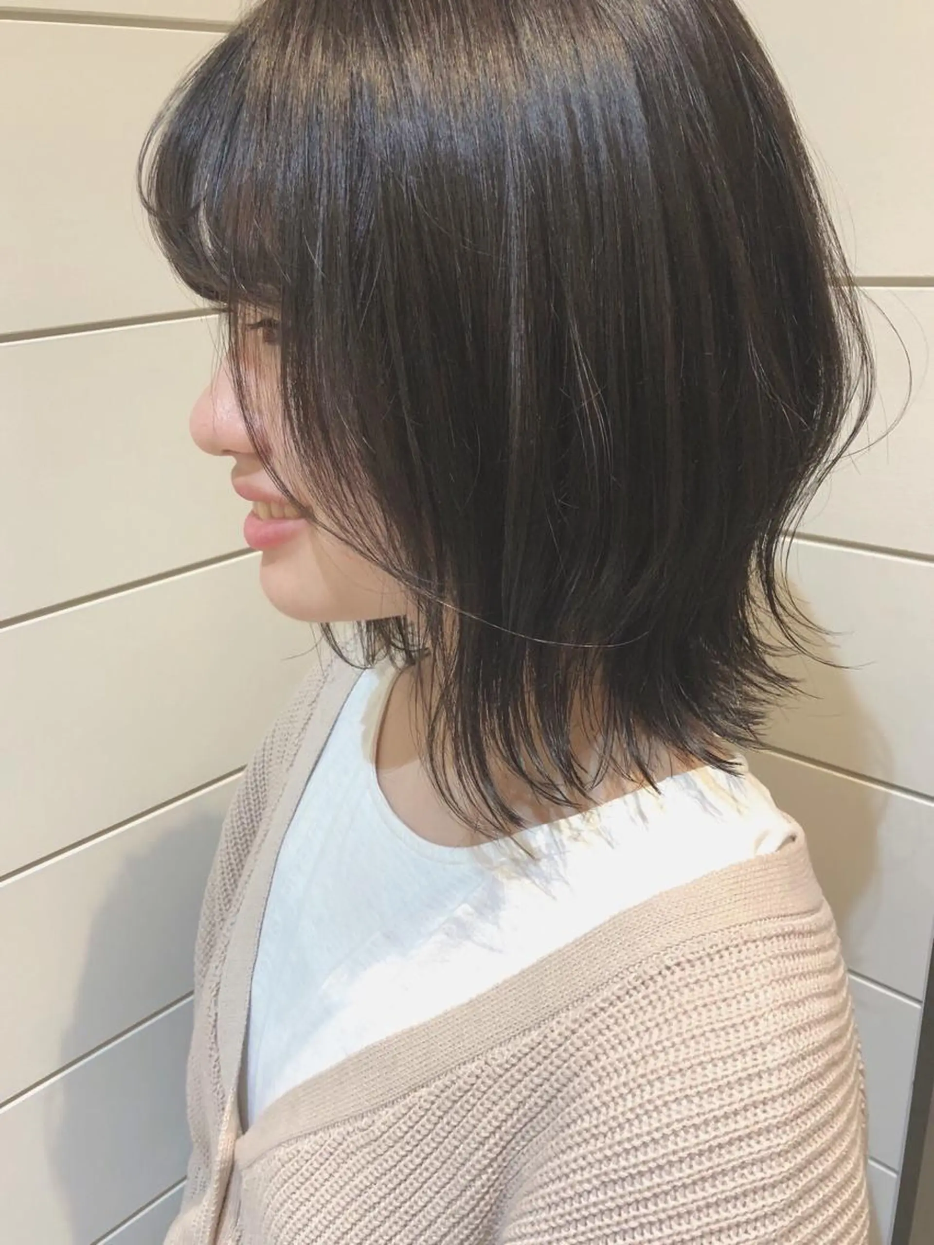 ミディアム カラー アッシュ ブリーチ ネイビーカラー 赤み消し/透明感 🪽◝✩ 武者春花のヘアスタイル