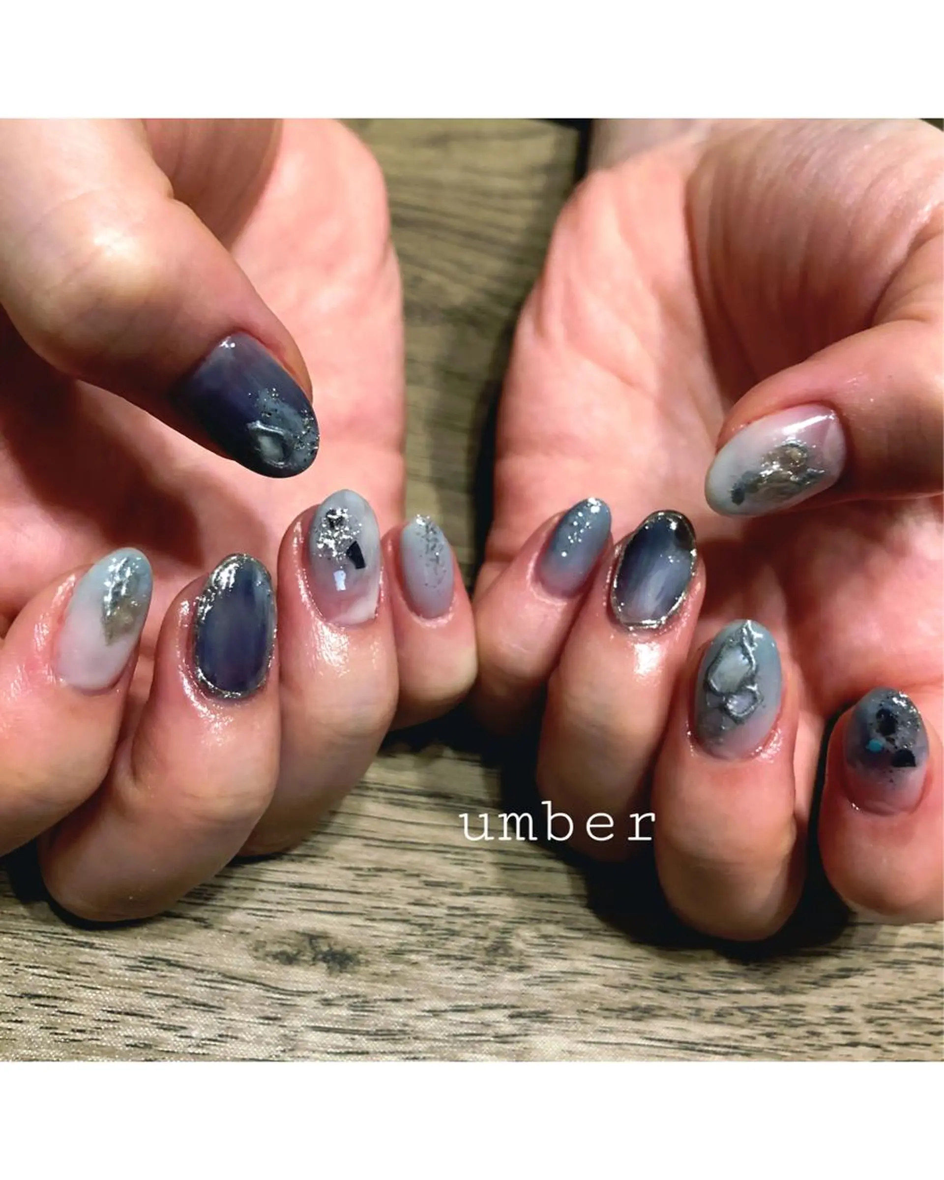 ネイル クリアネイル フットネイル フレンチネイル グラデーション マグネットネイル ハンドネイル umber 三茶1分のネイルデザイン