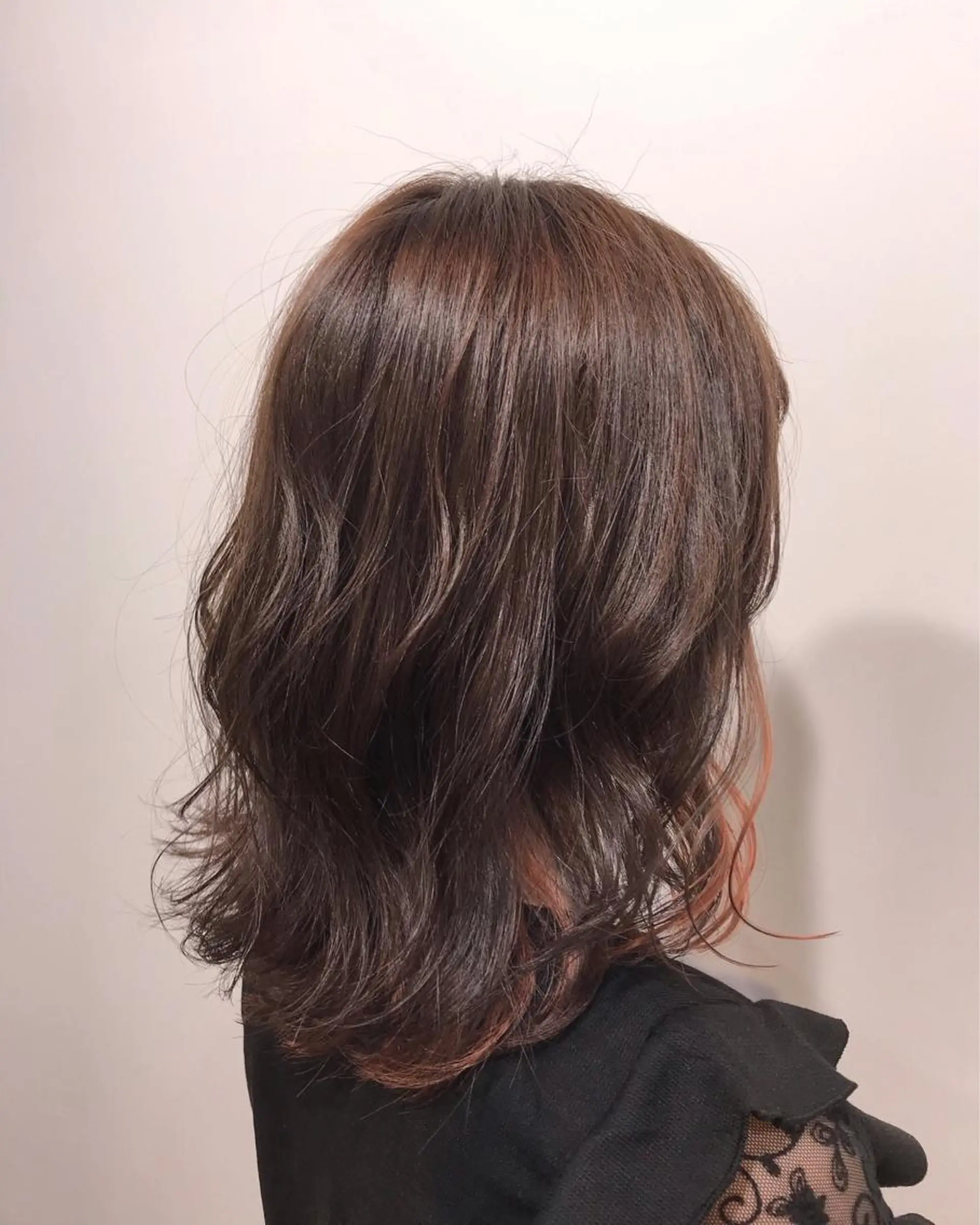 ミディアム カラー オレンジ レイヤー/大人ボブ 渡邉【日吉美容室】のヘアスタイル