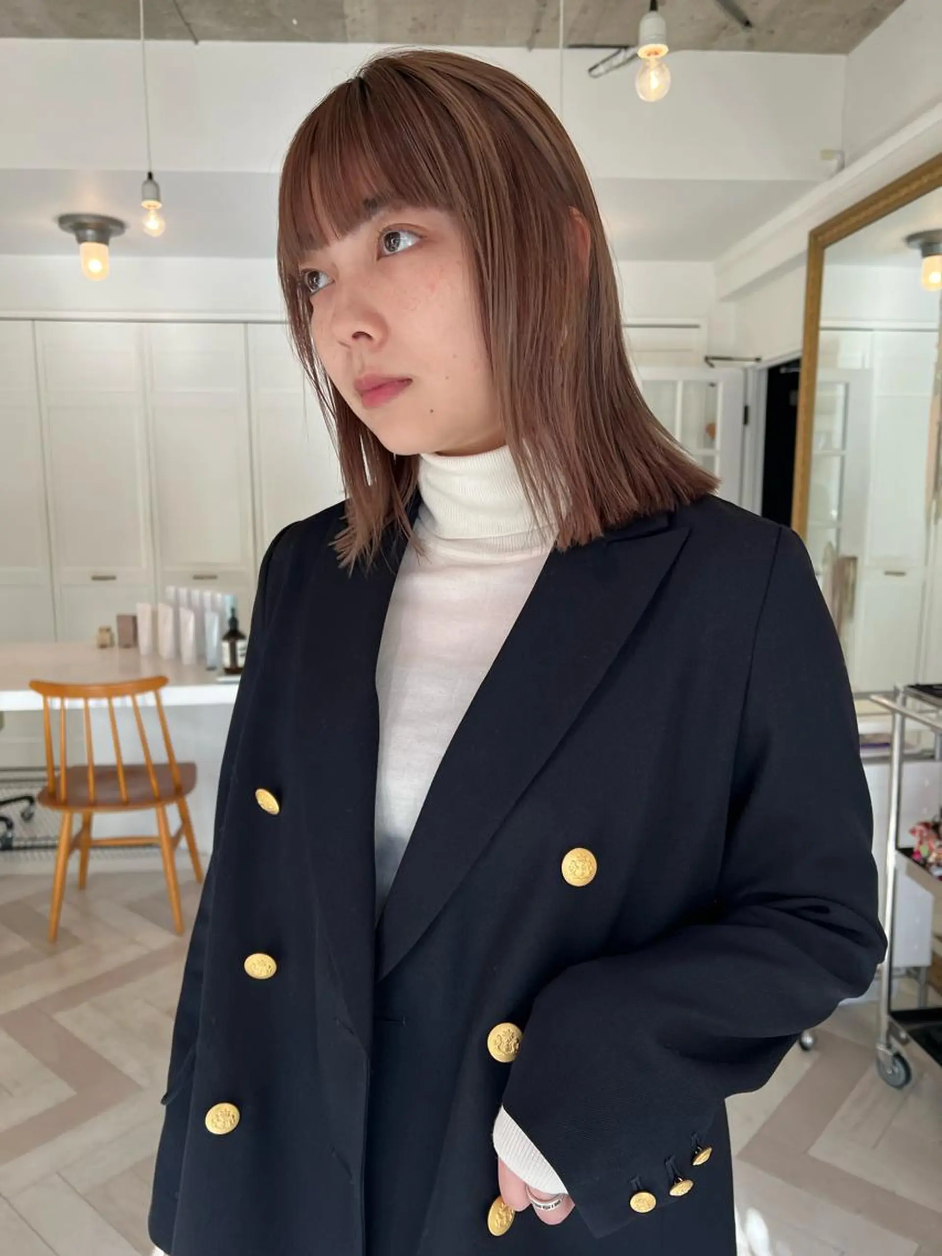 カラー ヘアカラー ブリーチカラー🎀 韓国風/寺門美優のヘアスタイル