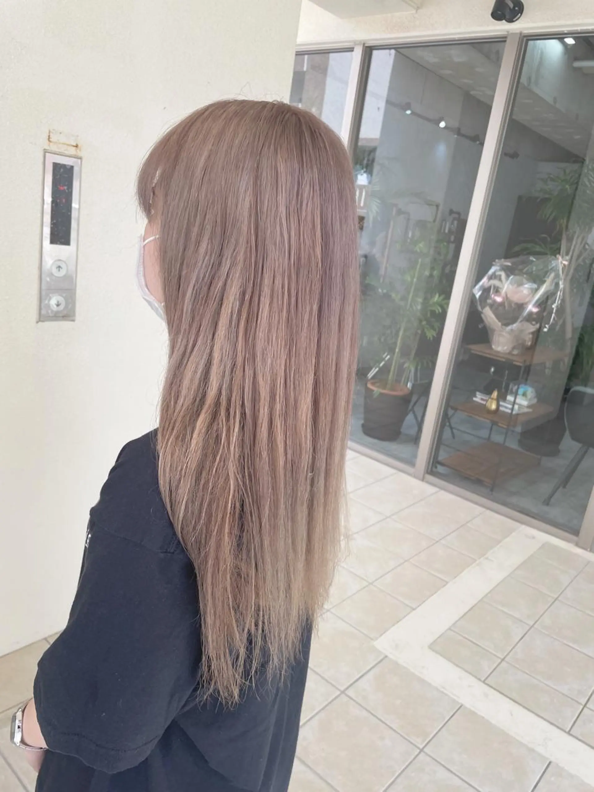 ロング アッシュ 韓国風カラー ボブ ハイライト 韓国風ヘア andKおもろまち店 艶ダブルカラー✨のヘアスタイル
