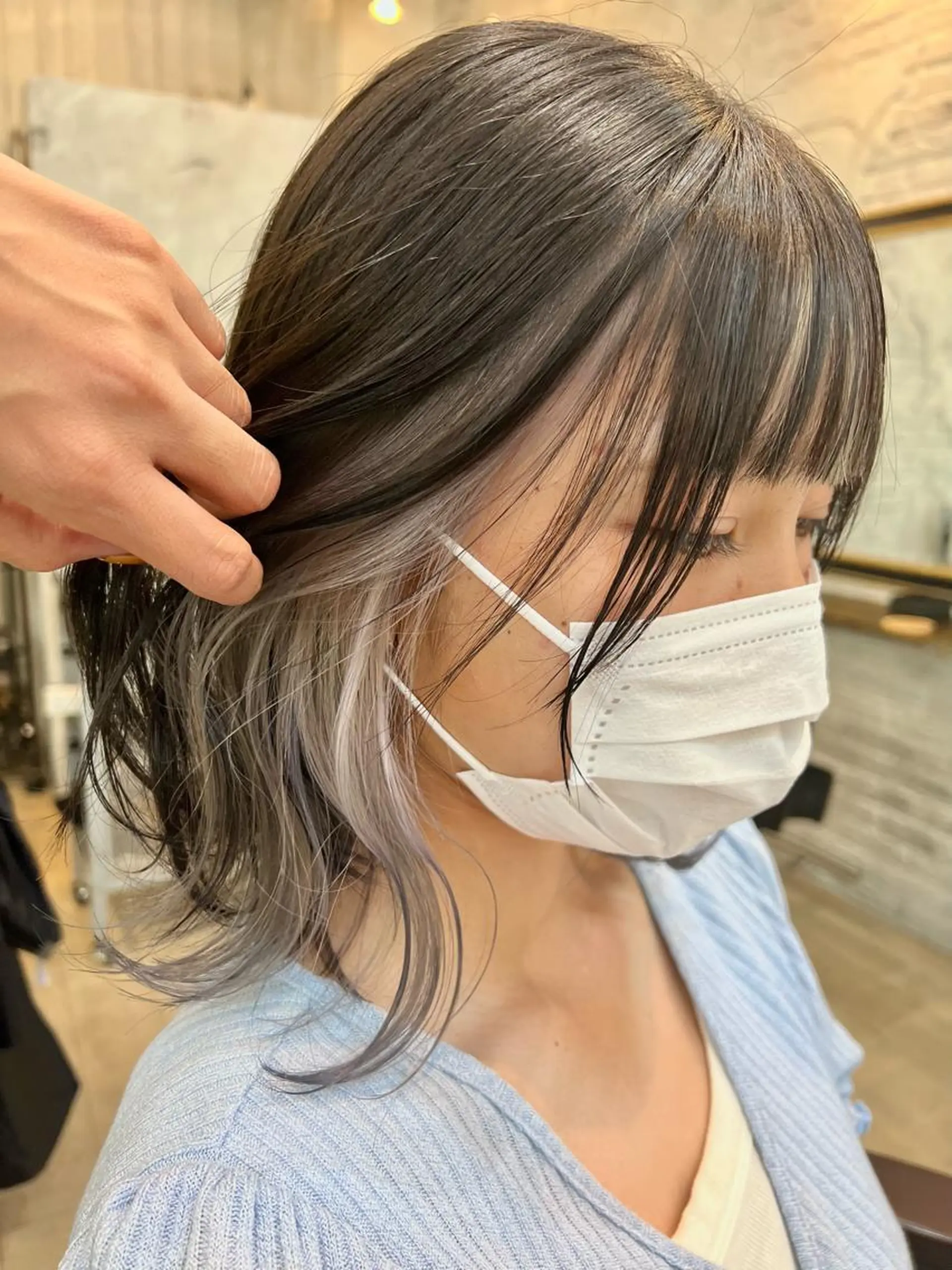 ミディアム カラー ヘアカラー トリートメント 宮永 智香のヘアスタイル