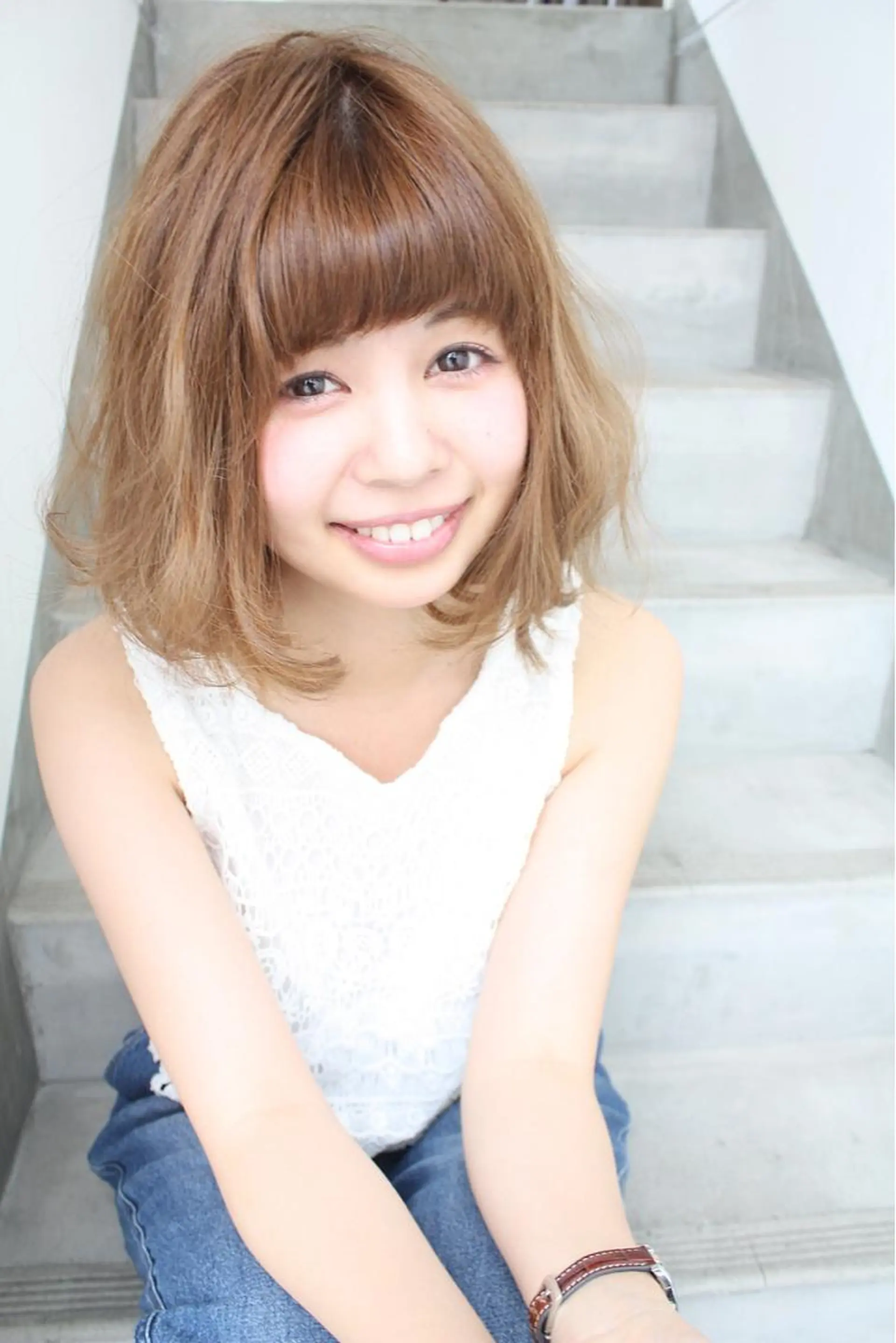 ショート ミディアム カラー パーマ tuuli トゥーリのヘアスタイル