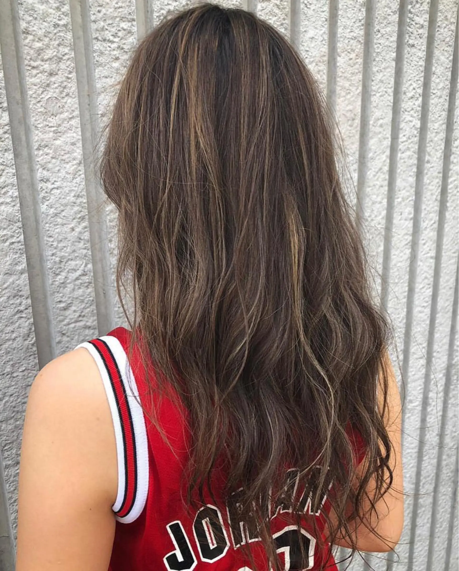 ロング ハイライト レイヤーカット 韓国／ハッシュカット ／透明感カラー／金野のヘアスタイル