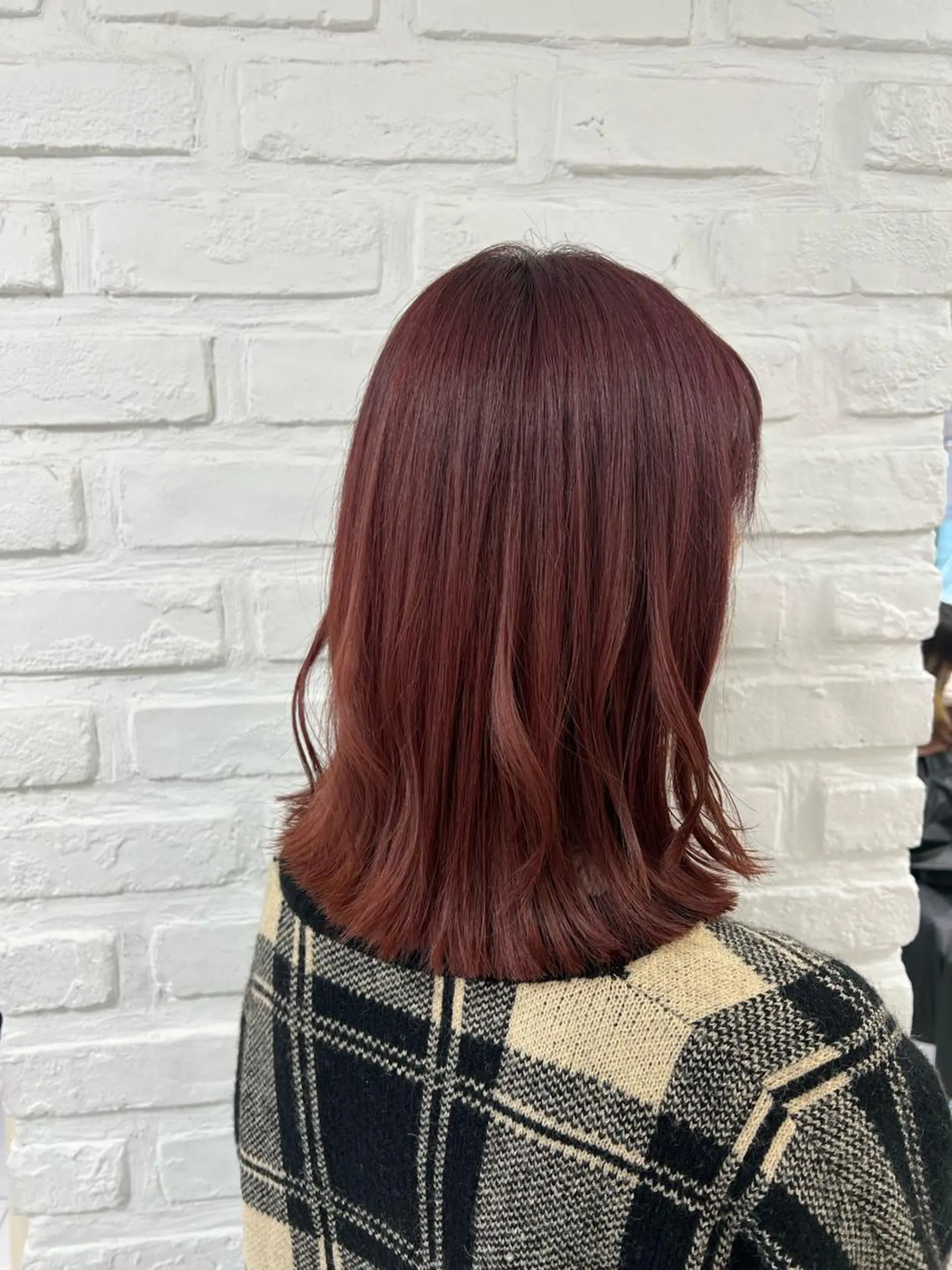 ミディアム カラー ブリーチ ボルドーカラー ピンクカラー ヘアカラー トリートメント 【暖色カラー特化】 中山由梨のヘアスタイル