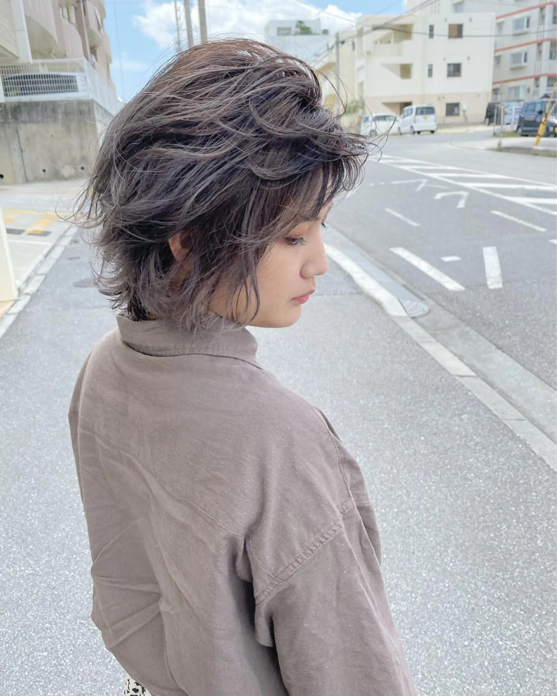 ショート カラー バレイヤージュ レイヤーカット カット ヘアカラー grand juteのヘアスタイル