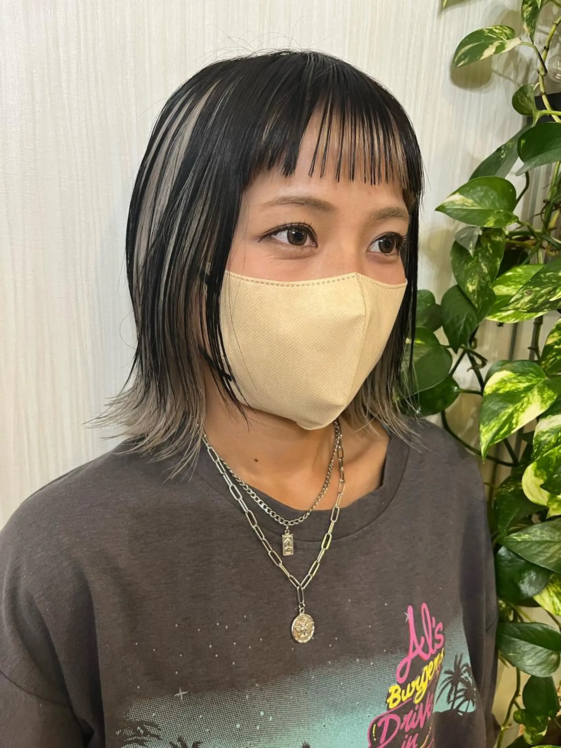 ミディアム ヘアカラー きむえり/髪質改善 /うねり広がり改善のヘアスタイル