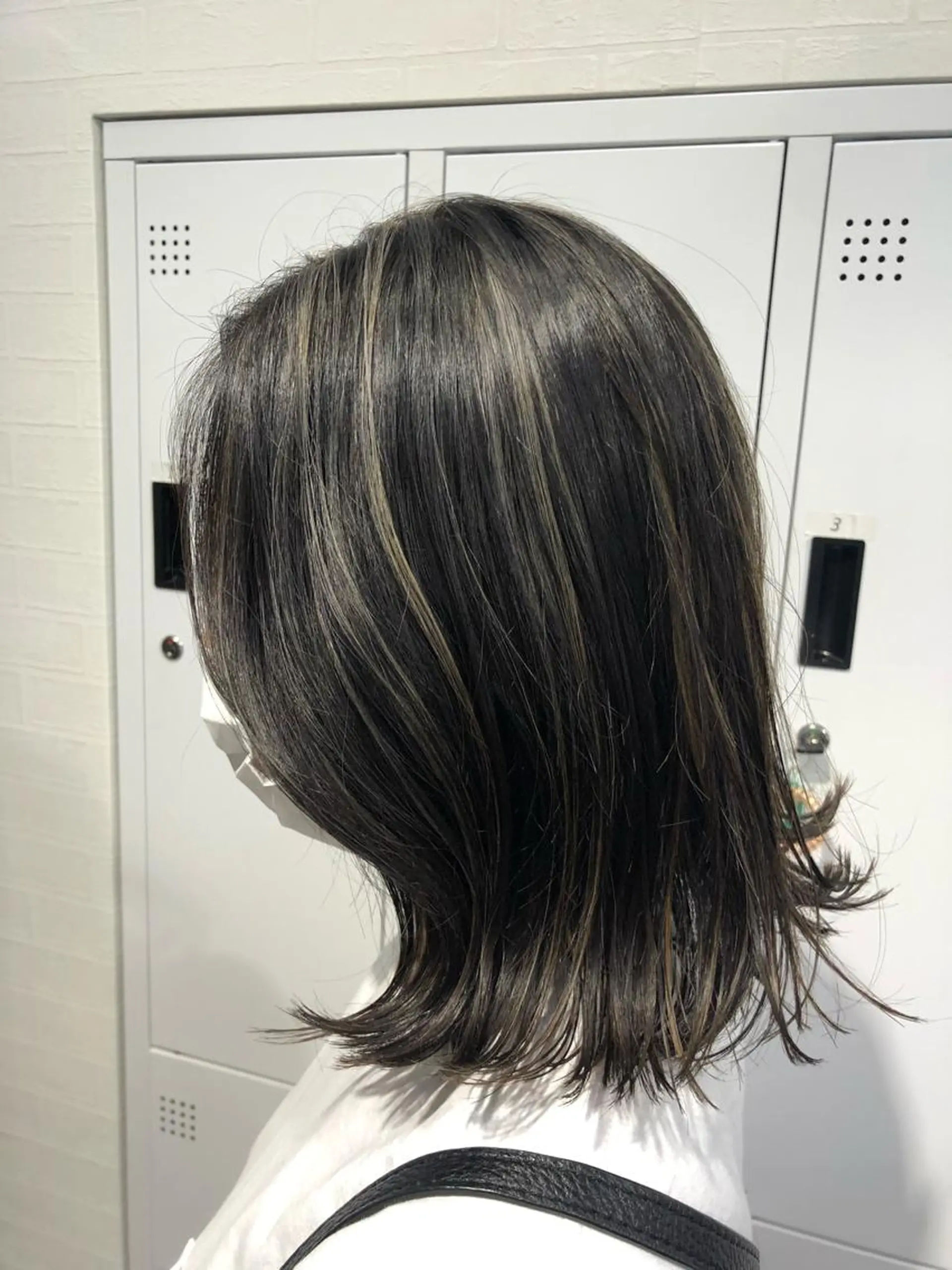 ミディアム ハイライト ヘアカラー 髪質改善ストレートo rメンズスタイル今岡のヘアスタイル