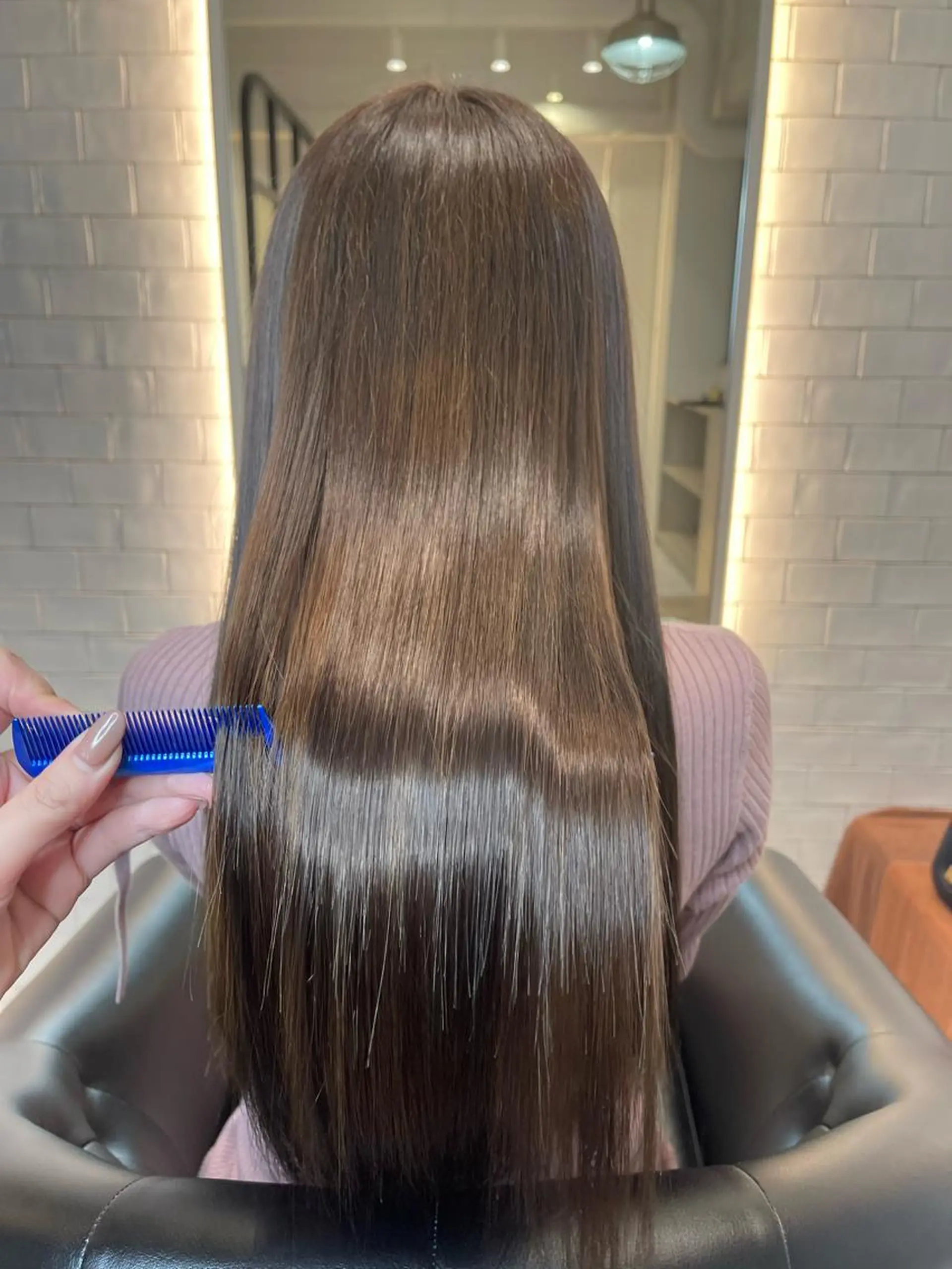 ロング カラー カット ヘアカラー トリートメント &chaLme   心斎橋所属・emi/髪質改善/ 韓国風/艶カラーのヘアスタイル