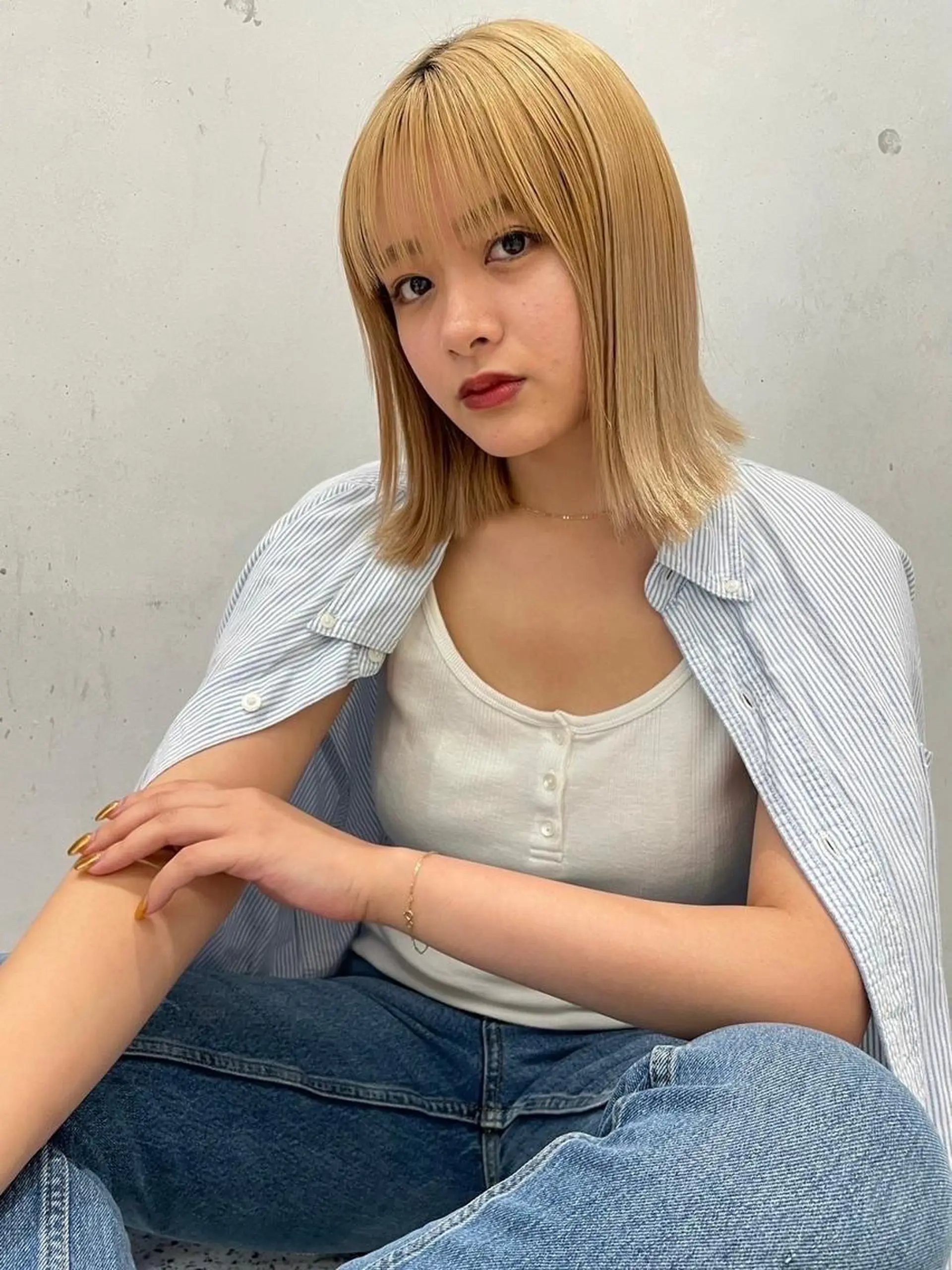 カラー ミディアム ヘアカラー トリートメント 【Atem 大町店】 永森　優里花のヘアスタイル