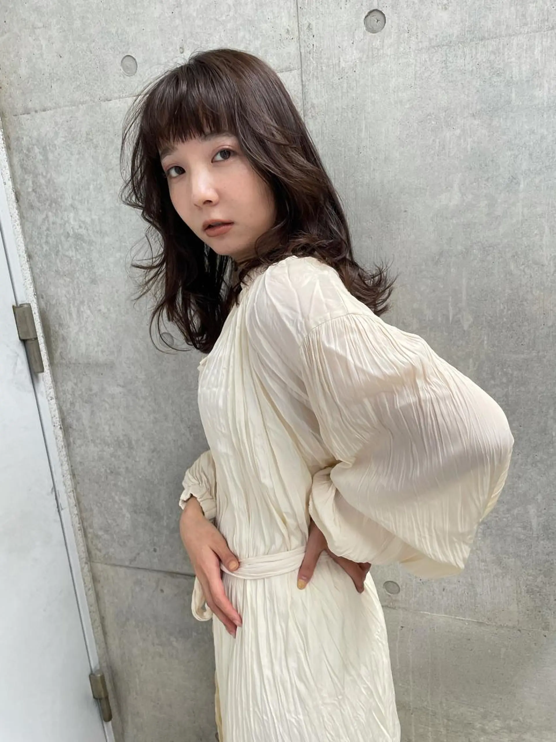 セミロング 似合わせカット 迫留由弥のヘアスタイル